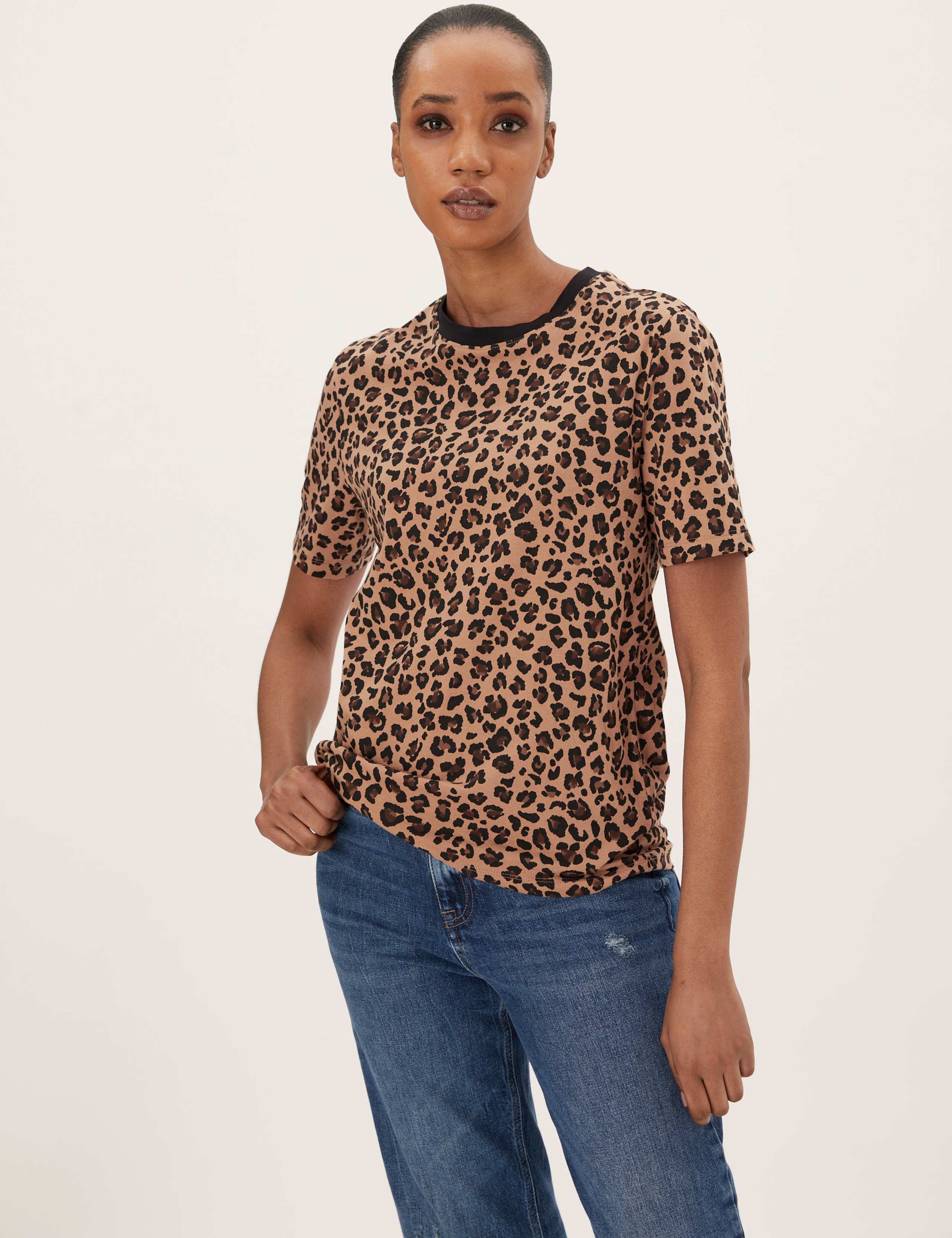Pure Cotton Animal Print T-Shirt 3 of 5