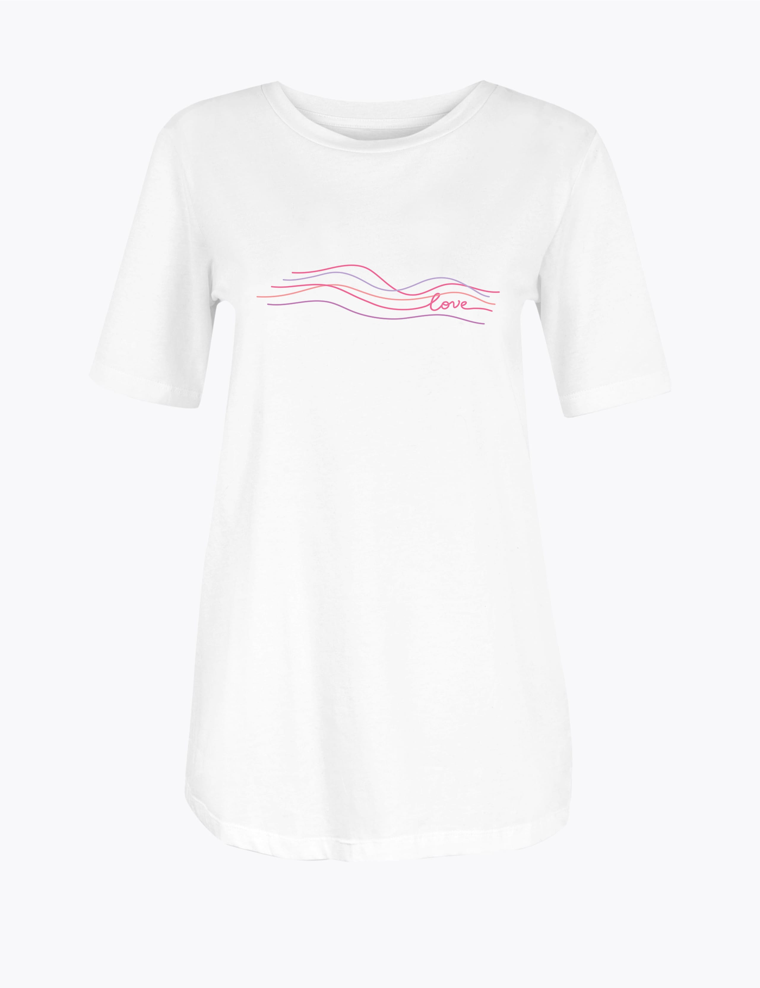 Pure Cotton Love Slogan T-Shirt 1 of 1