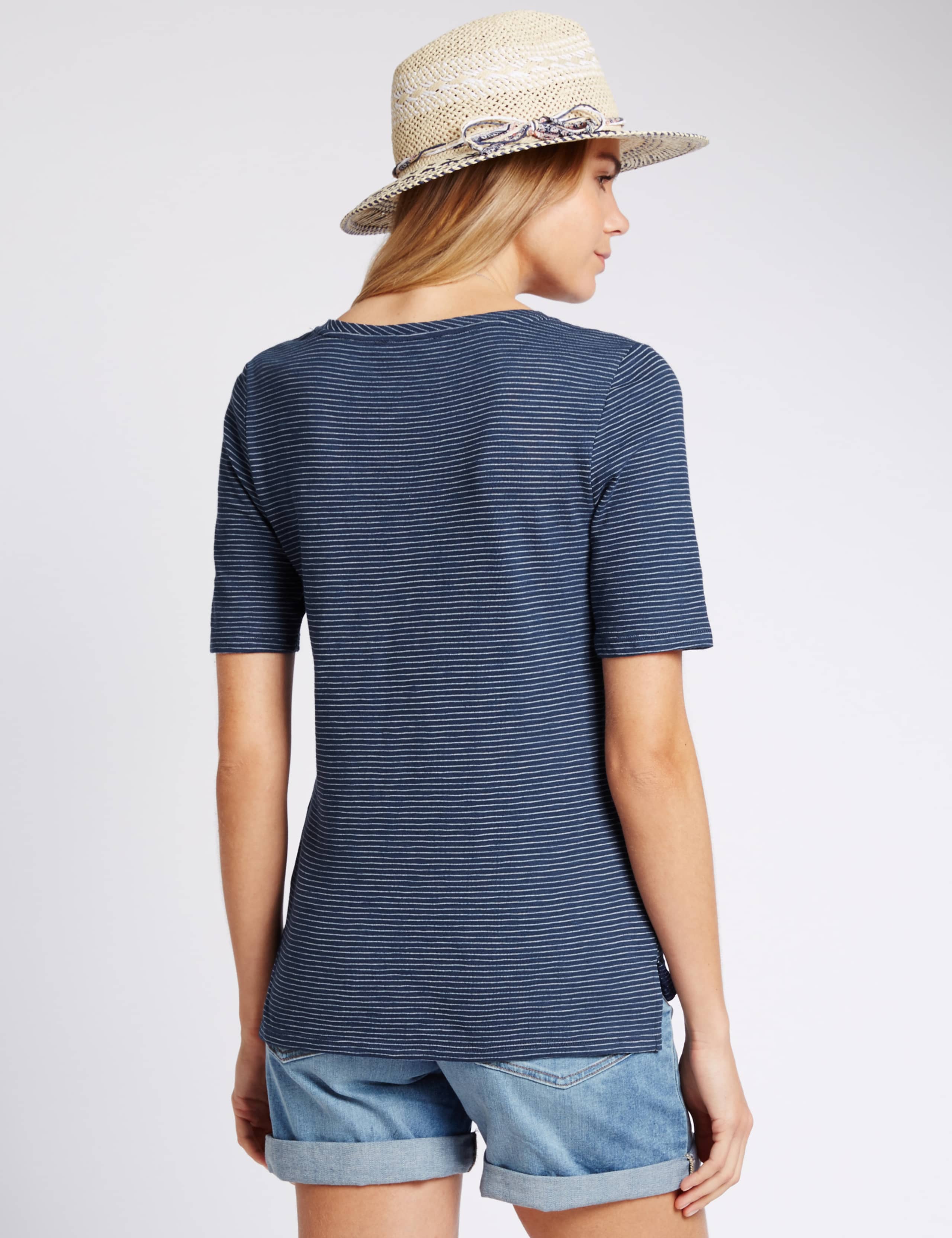 Cotton Rich Striped Slub T-Shirt 2 of 3