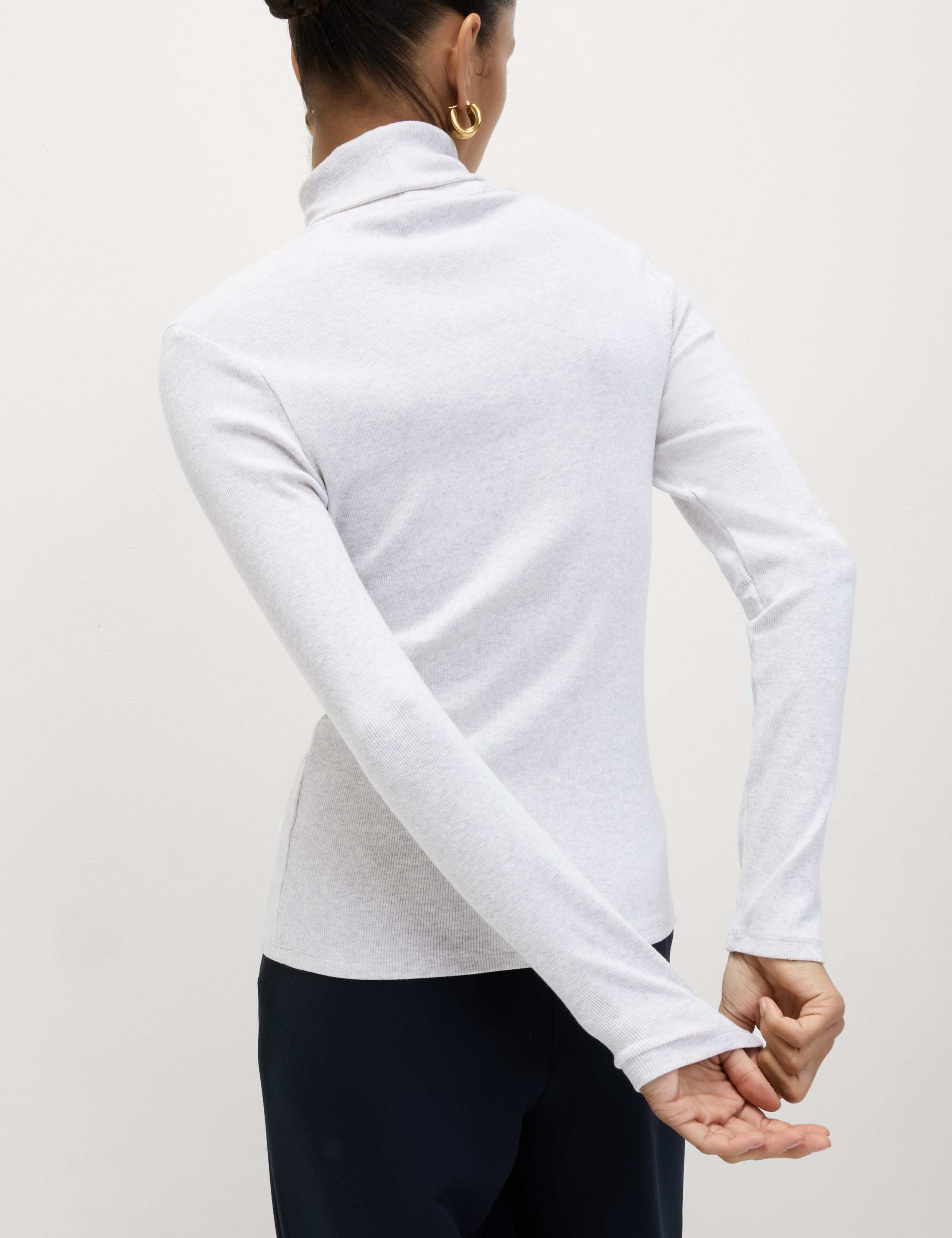 Cotton Rich Ribbed Funnel Neck Top 5 of 6