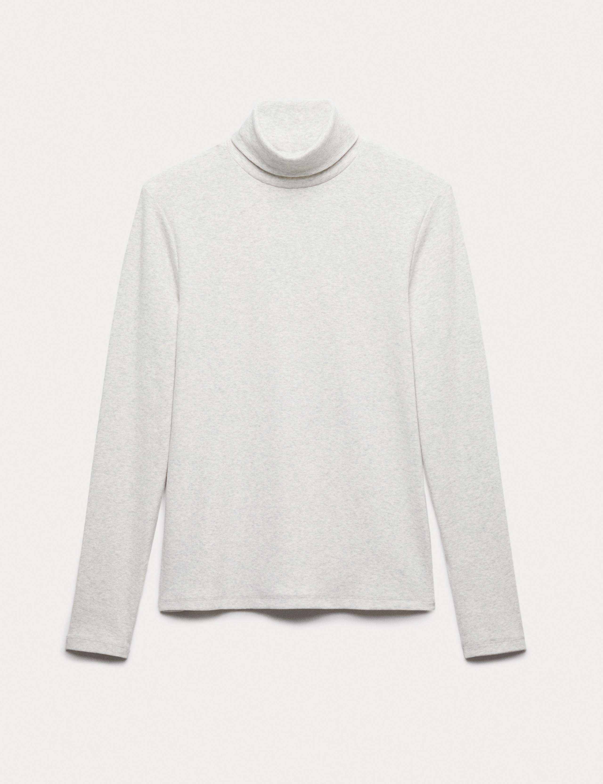 Cotton Rich Ribbed Funnel Neck Top 2 of 6