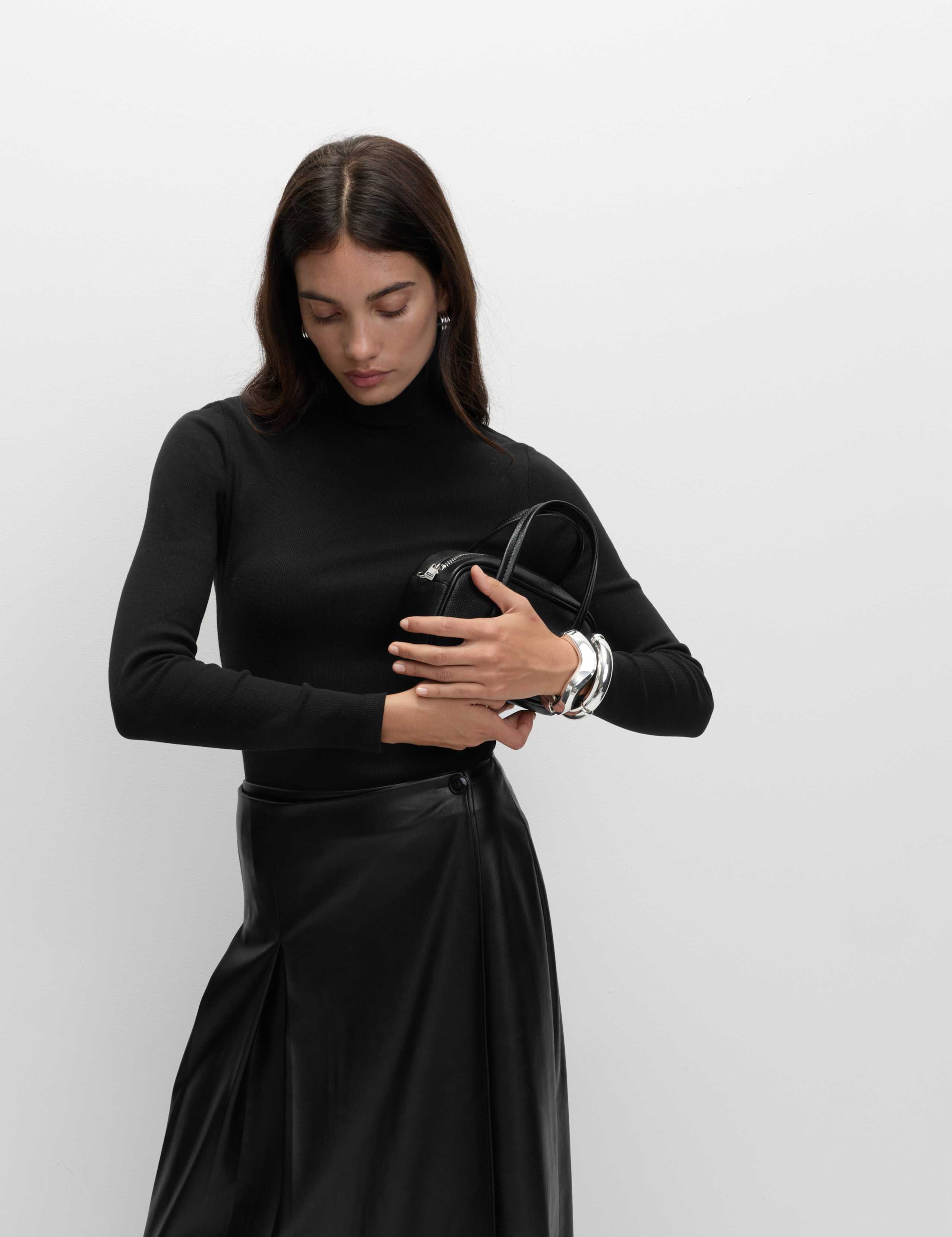 Cotton Rich Ribbed Funnel Neck Top 5 of 5