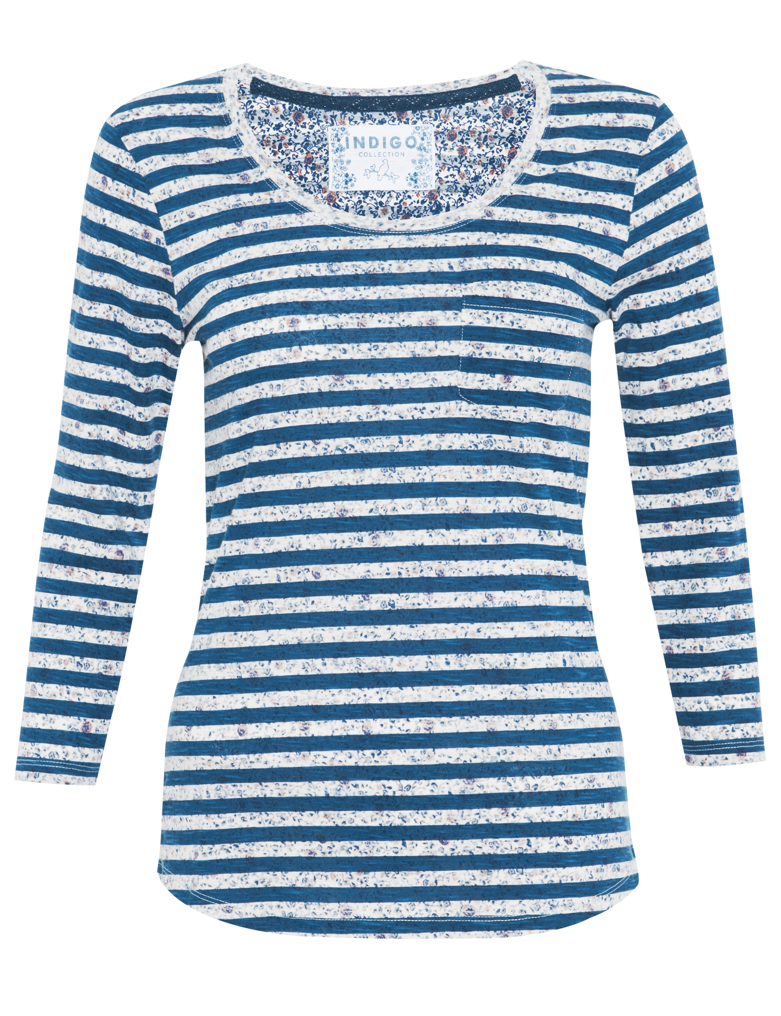 Pure Cotton Floral & Striped T-Shirt 2 of 4