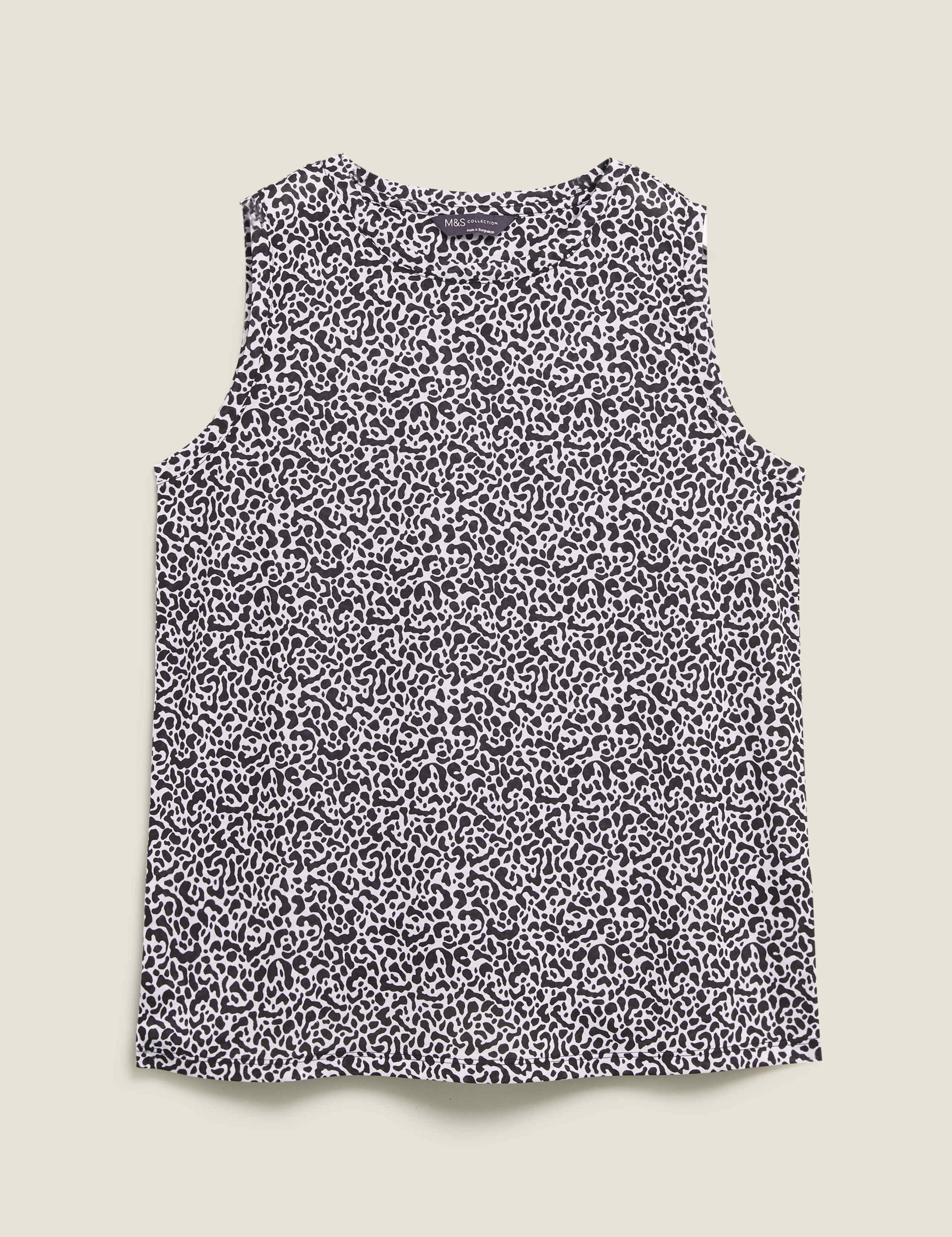 Animal Print Relaxed Sleeveless Tank Top 2 of 5