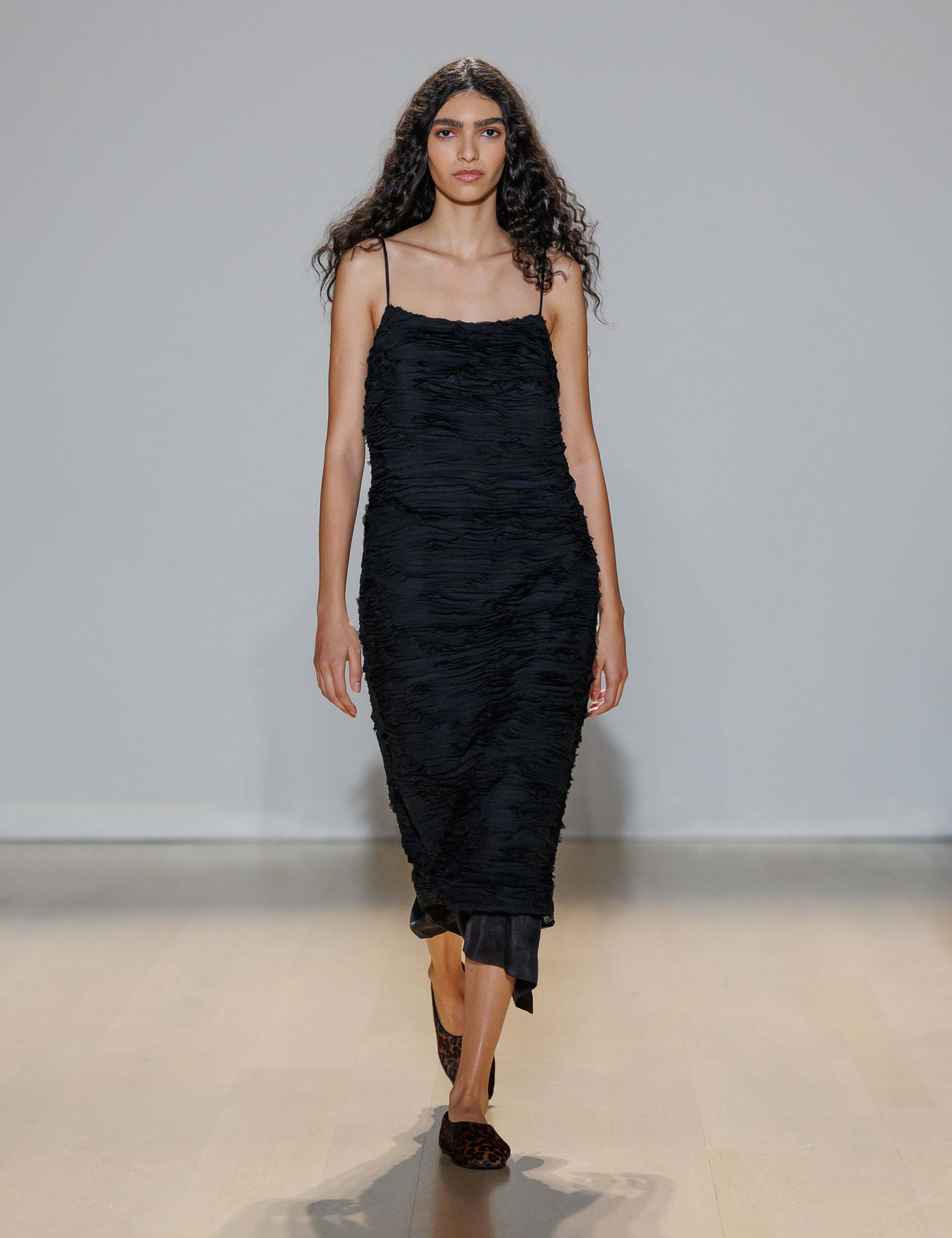 Georgette Textured Layered Midi Cami Dress 1 of 8