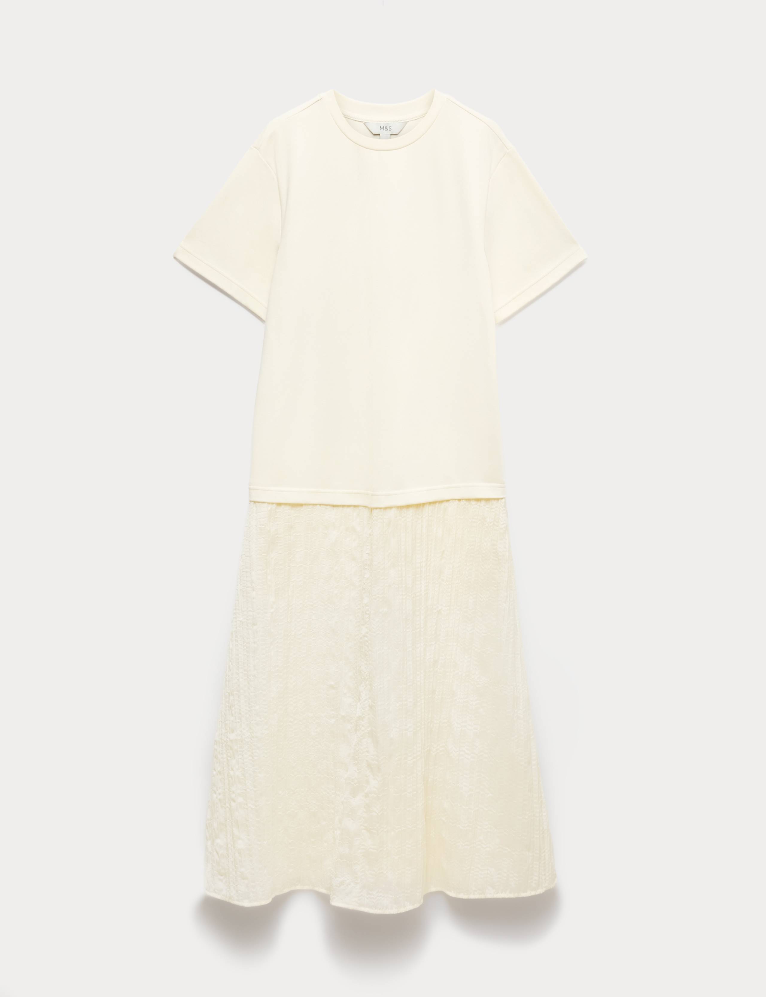 Cotton Rich Sheer Panel T-Shirt Dress 2 of 7