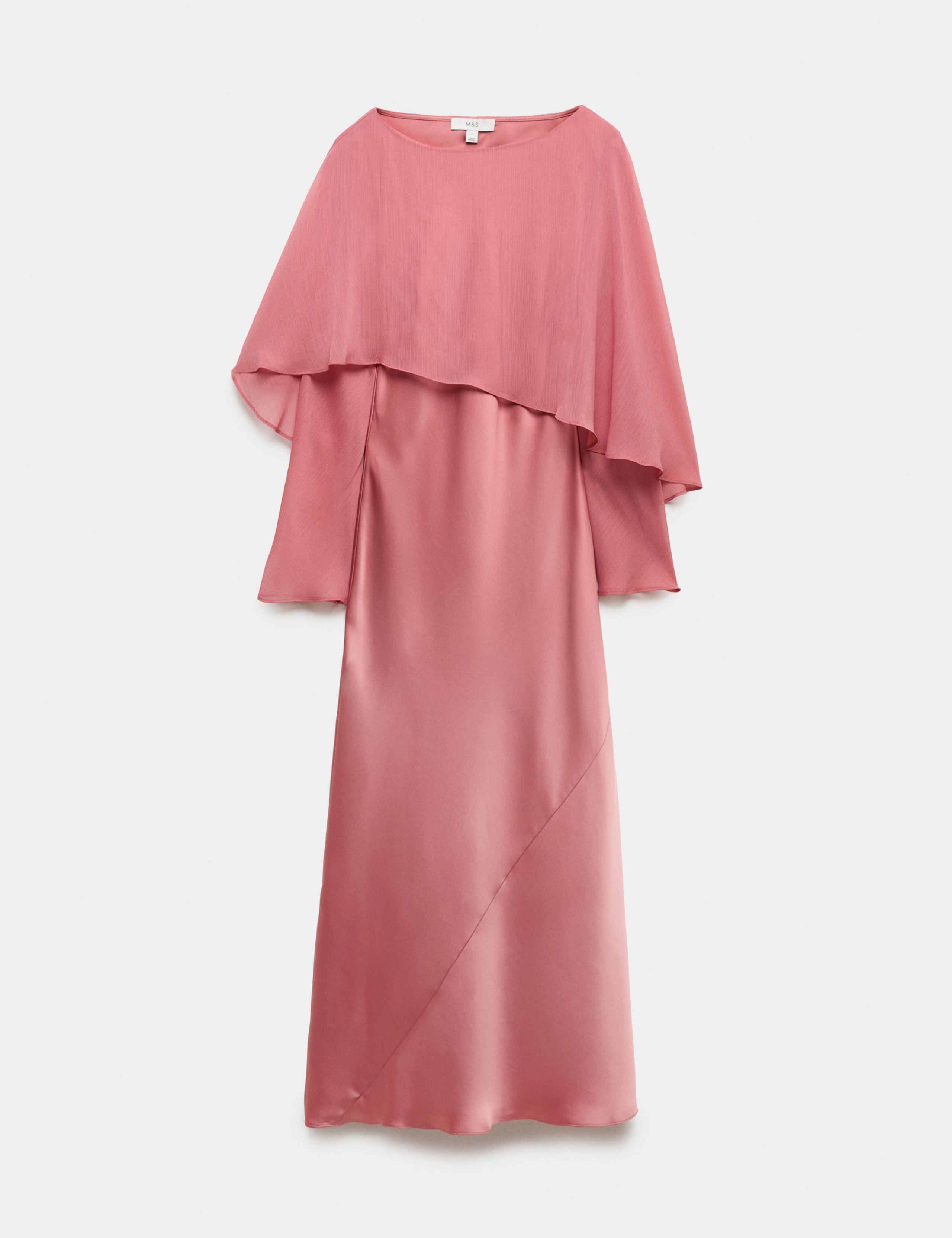 Slash Neck Draped Maxi Column Dress 1 of 1