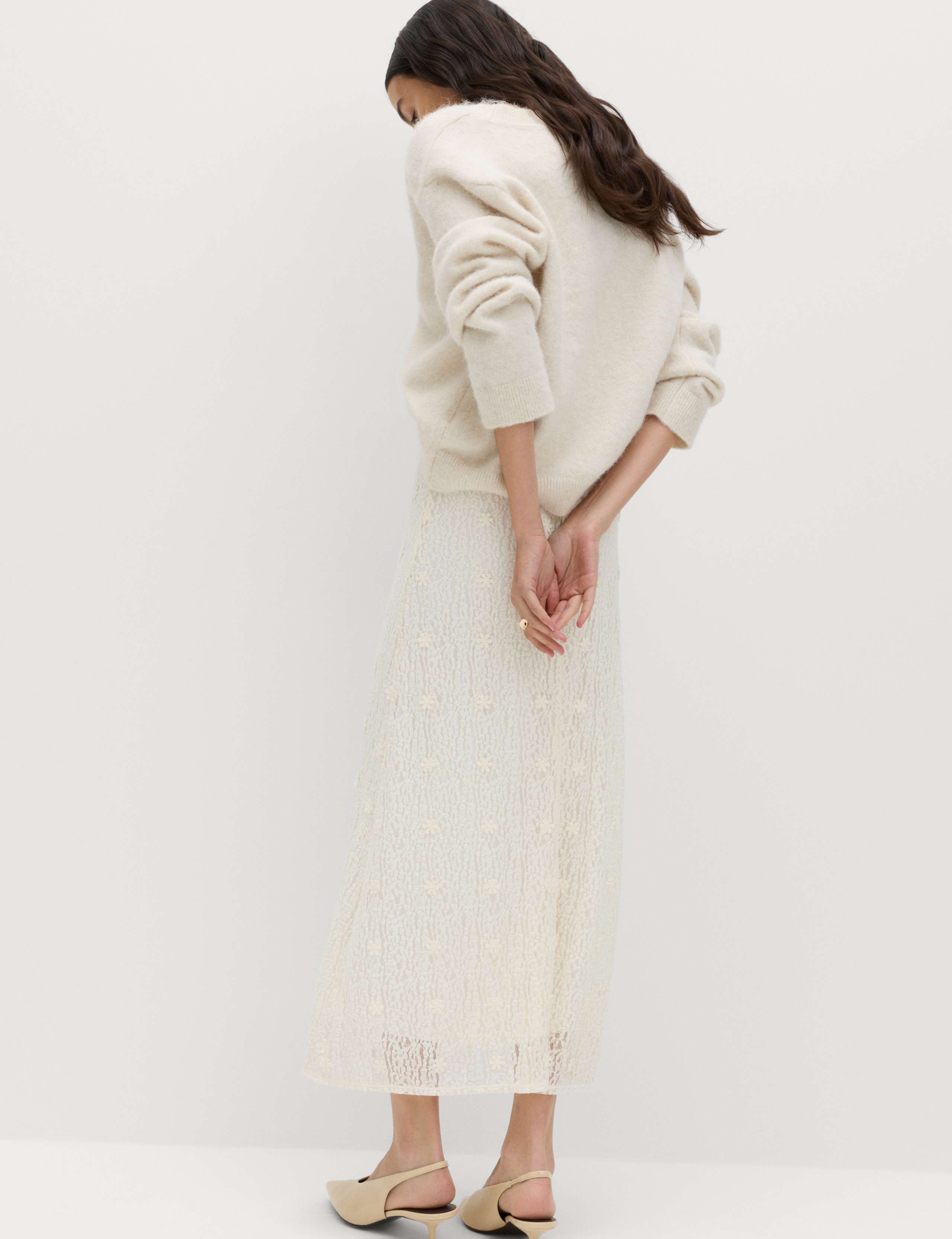 Jersey Lace Midi Column Skirt 5 of 5