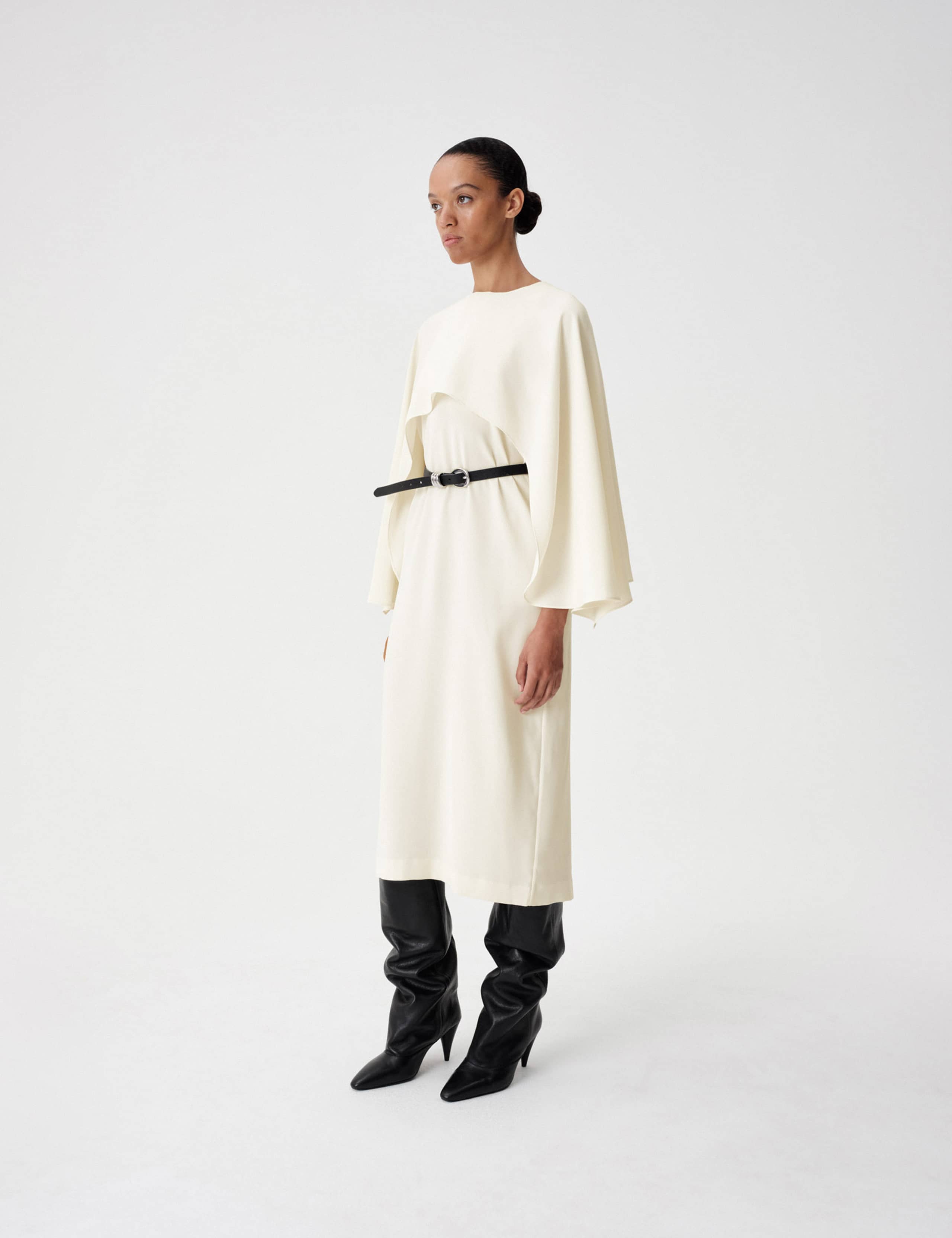 Satin Cape Detail Maxi Dress 3 of 6