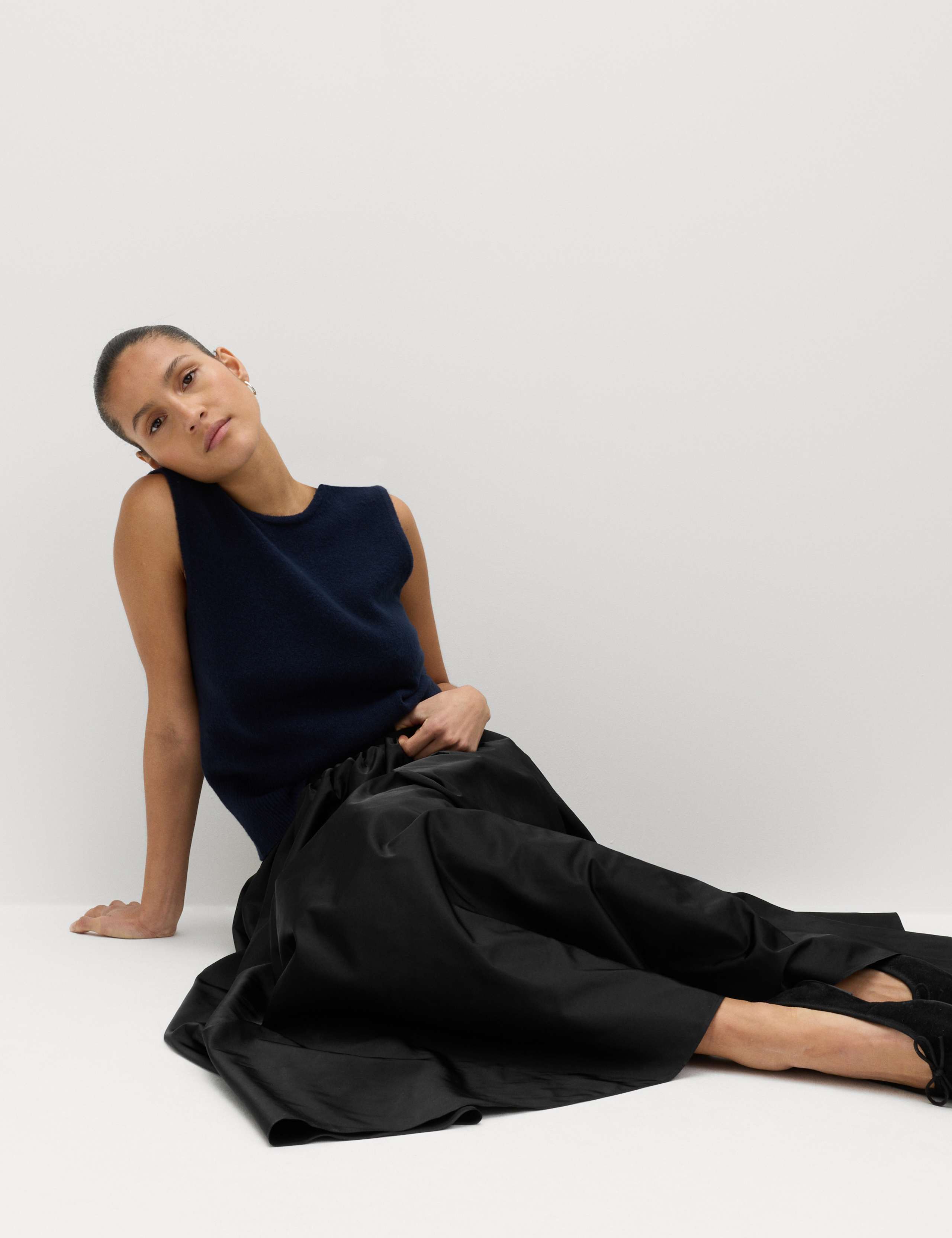 Taffeta Midi Circle Skirt 5 of 6