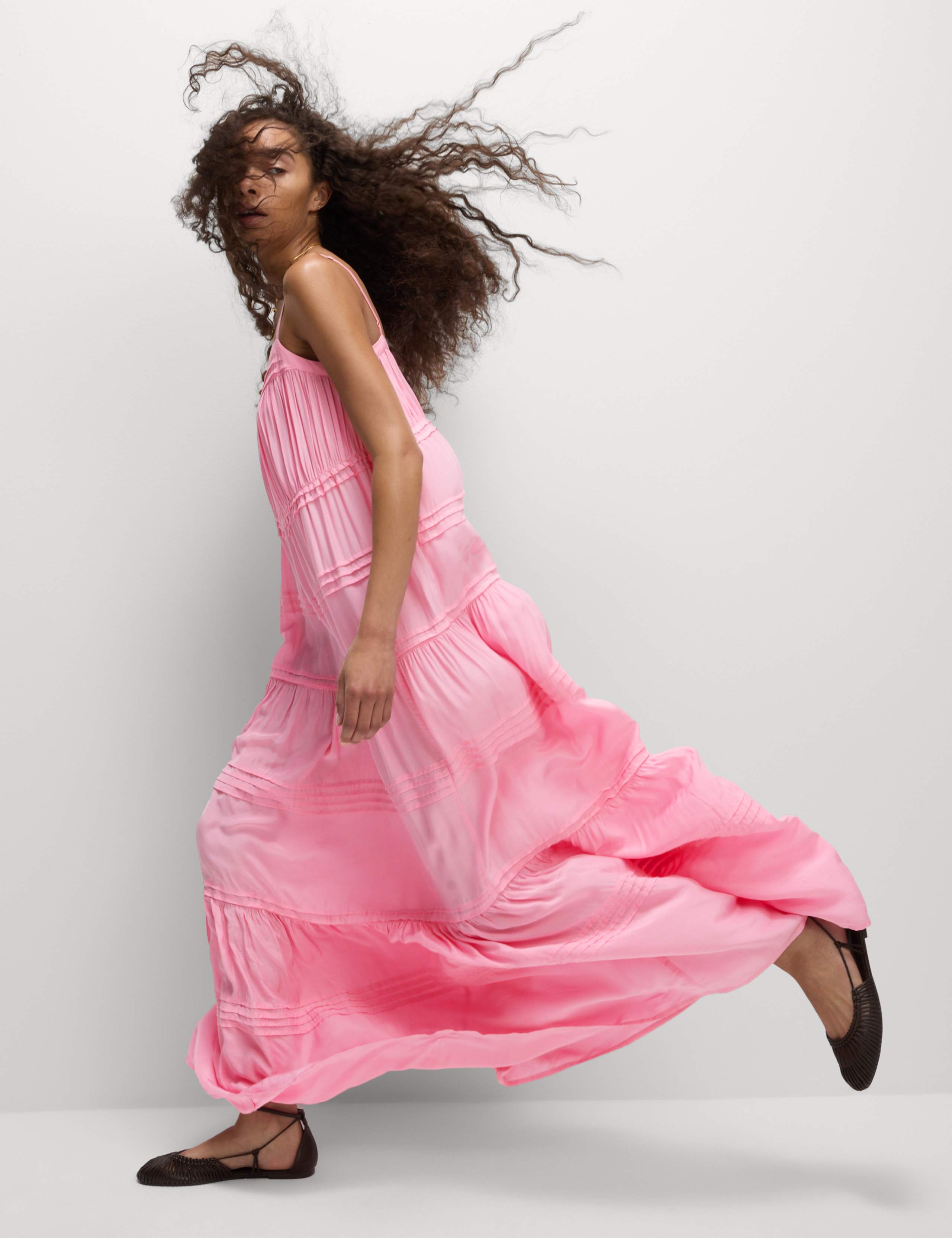 Square Neck Pintuck Maxi Cami Dress 3 of 7