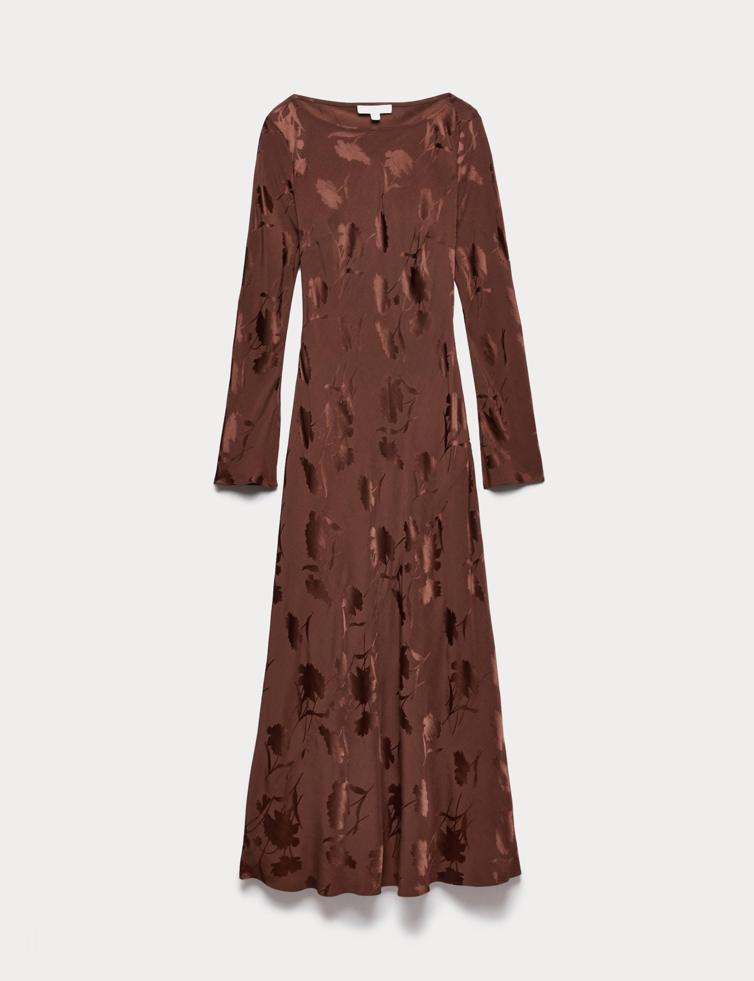 Jacquard Round Neck Midaxi Dress 2 of 6