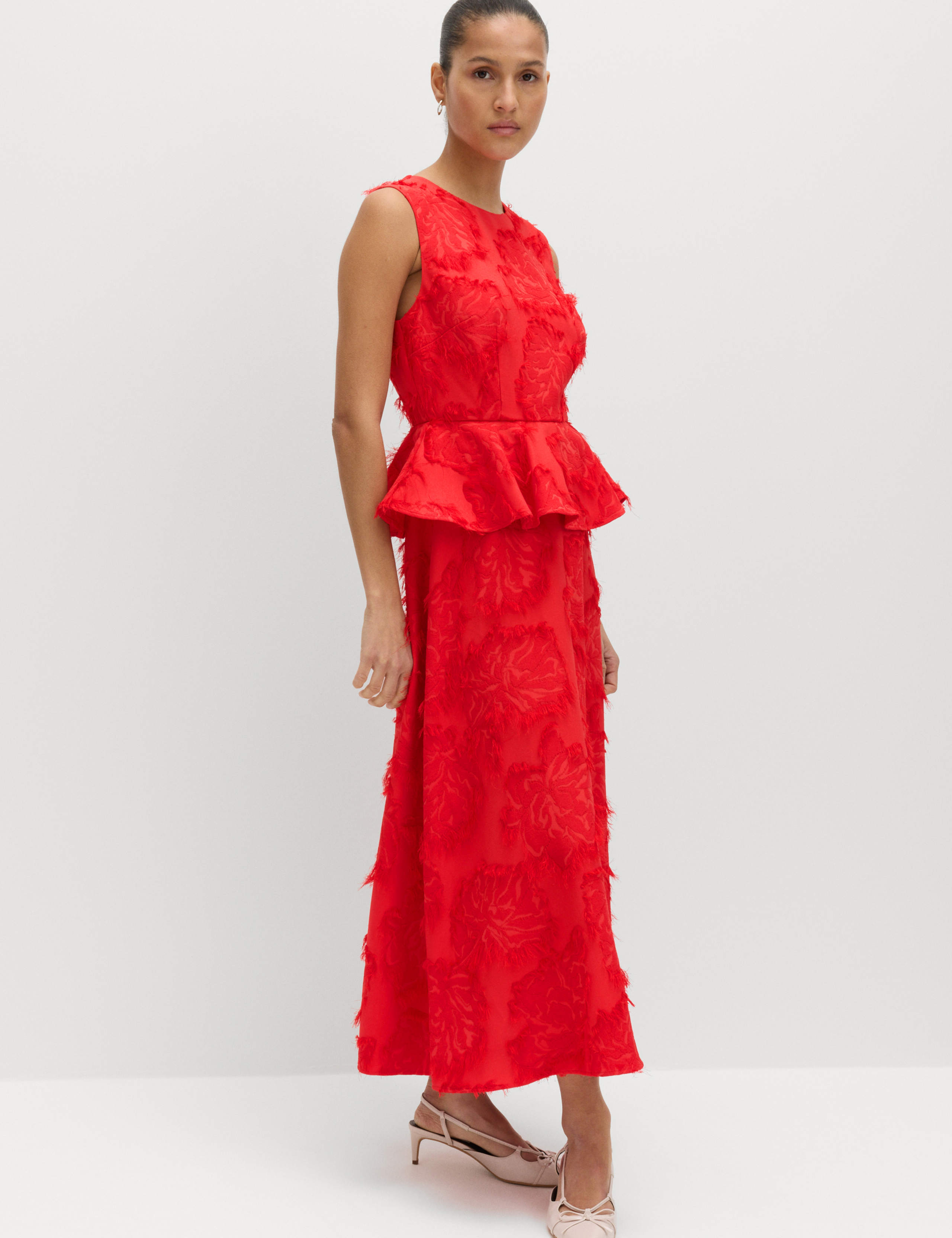 Jacquard Midaxi Waisted Dress 7 of 7