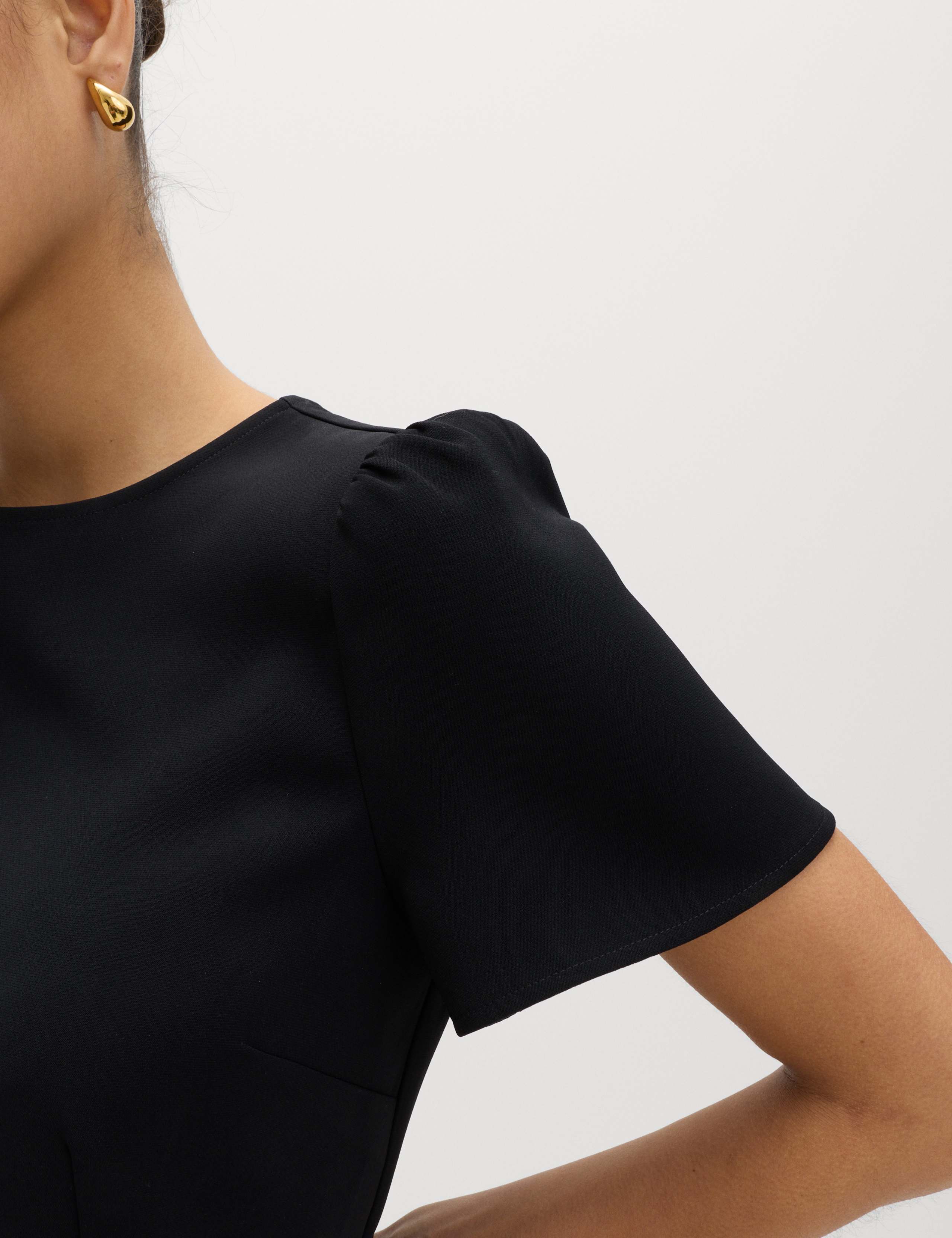 Puff Sleeve Belted Mini Skater Dress 3 of 6