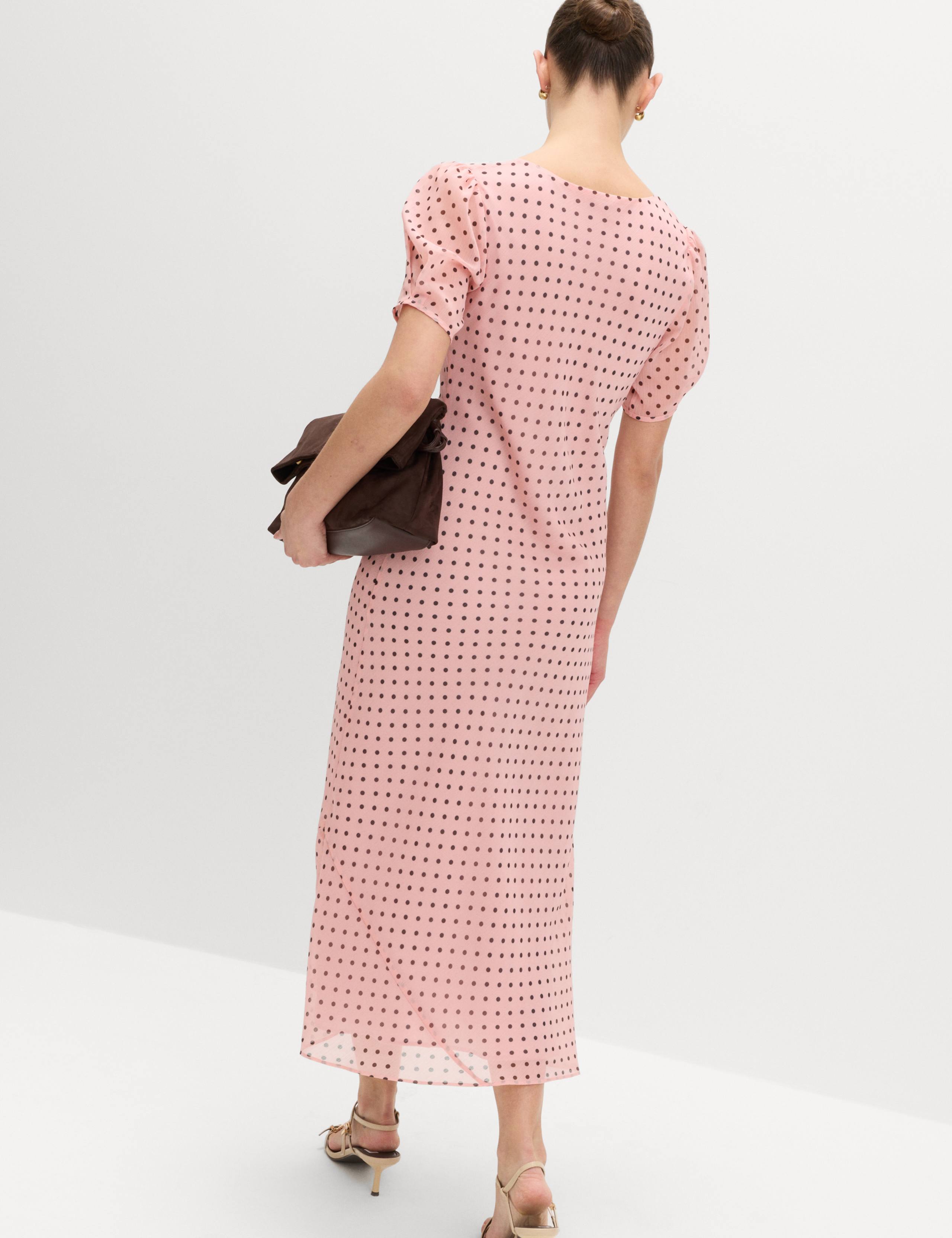 Polka Dot Puff Sleeve Midaxi Tea Dress 4 of 6