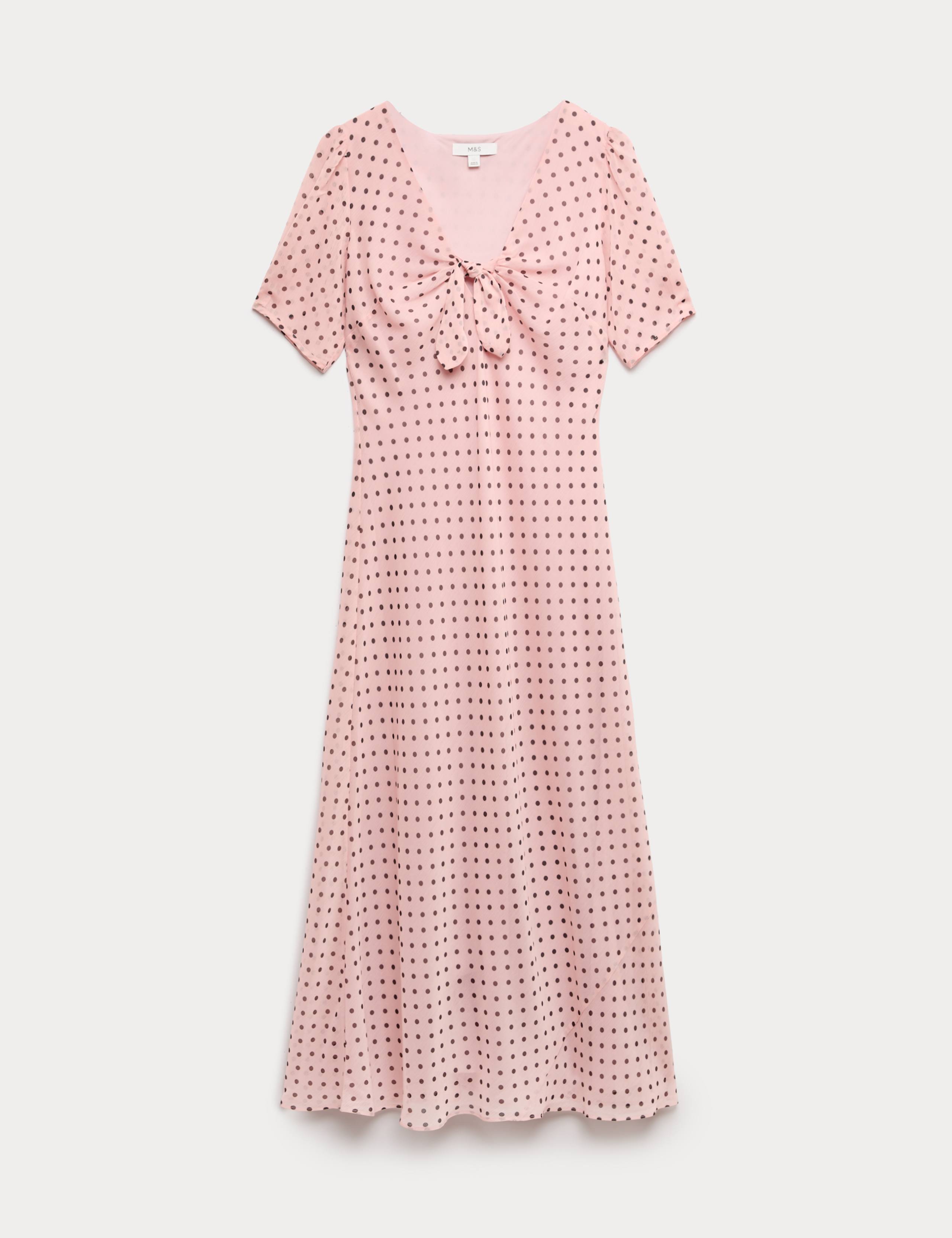 Polka Dot Puff Sleeve Midaxi Tea Dress 2 of 6