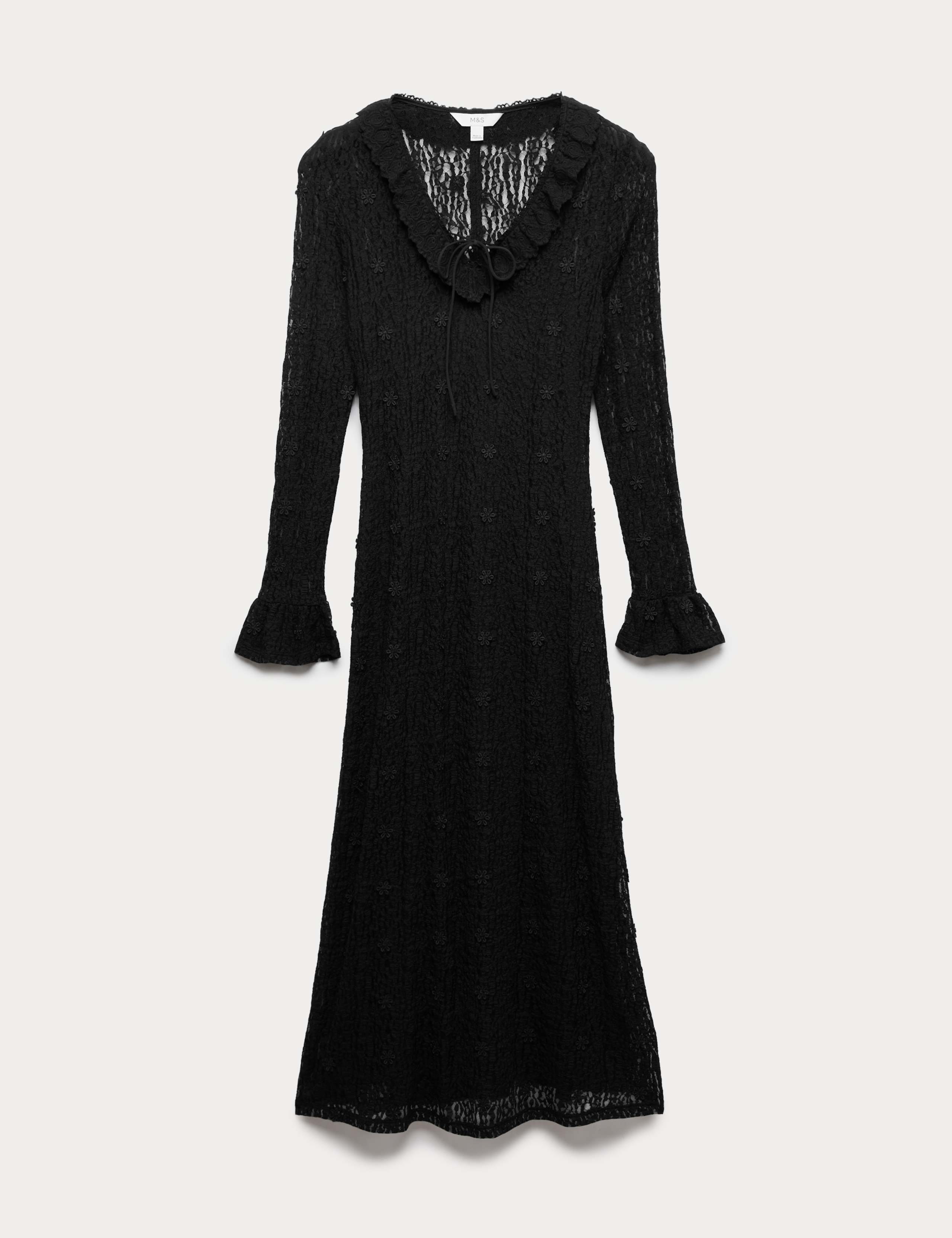 Jersey Floral Lace Midaxi Bodycon Dress 1 of 1