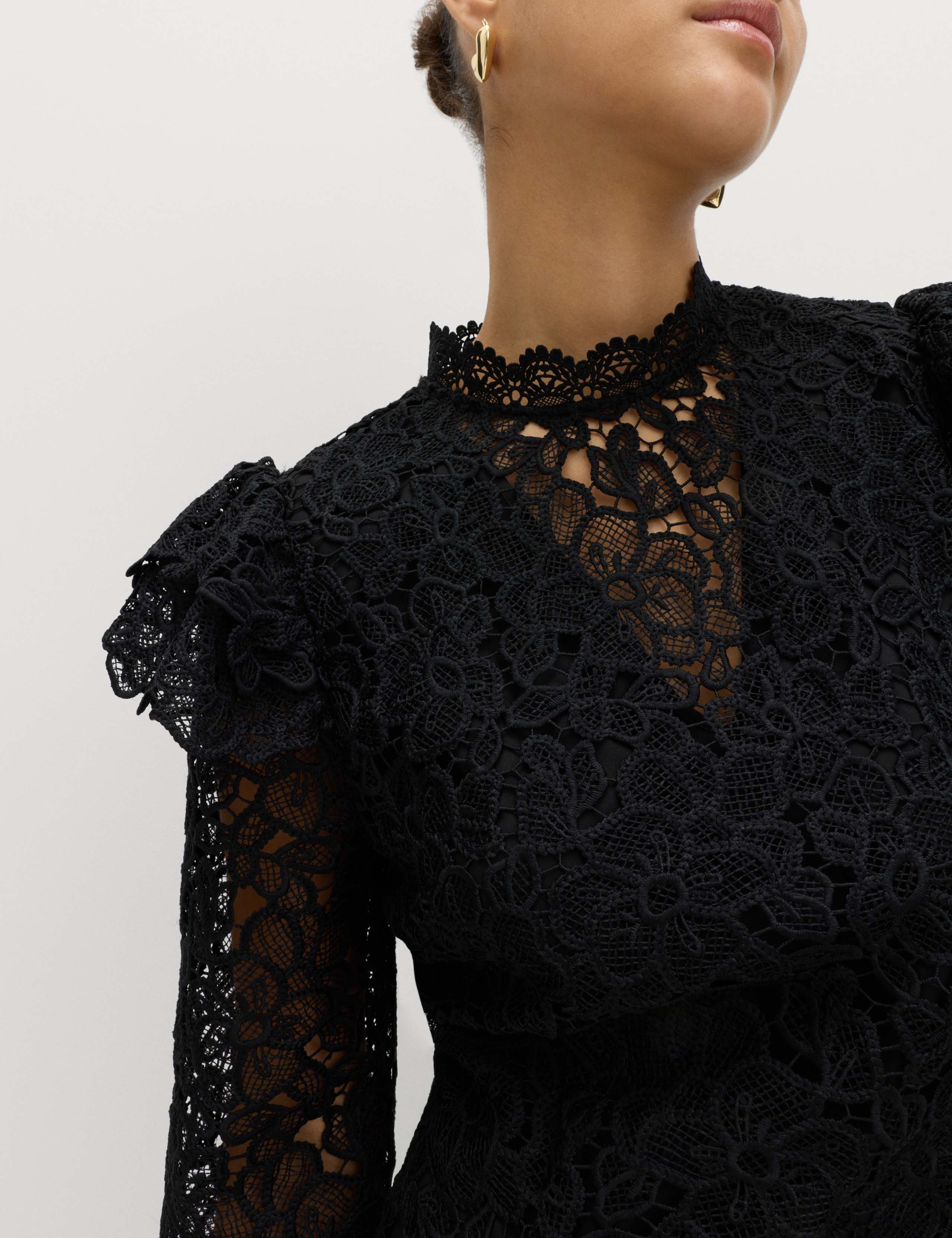 Lace High Neck Mini Column Dress 5 of 6