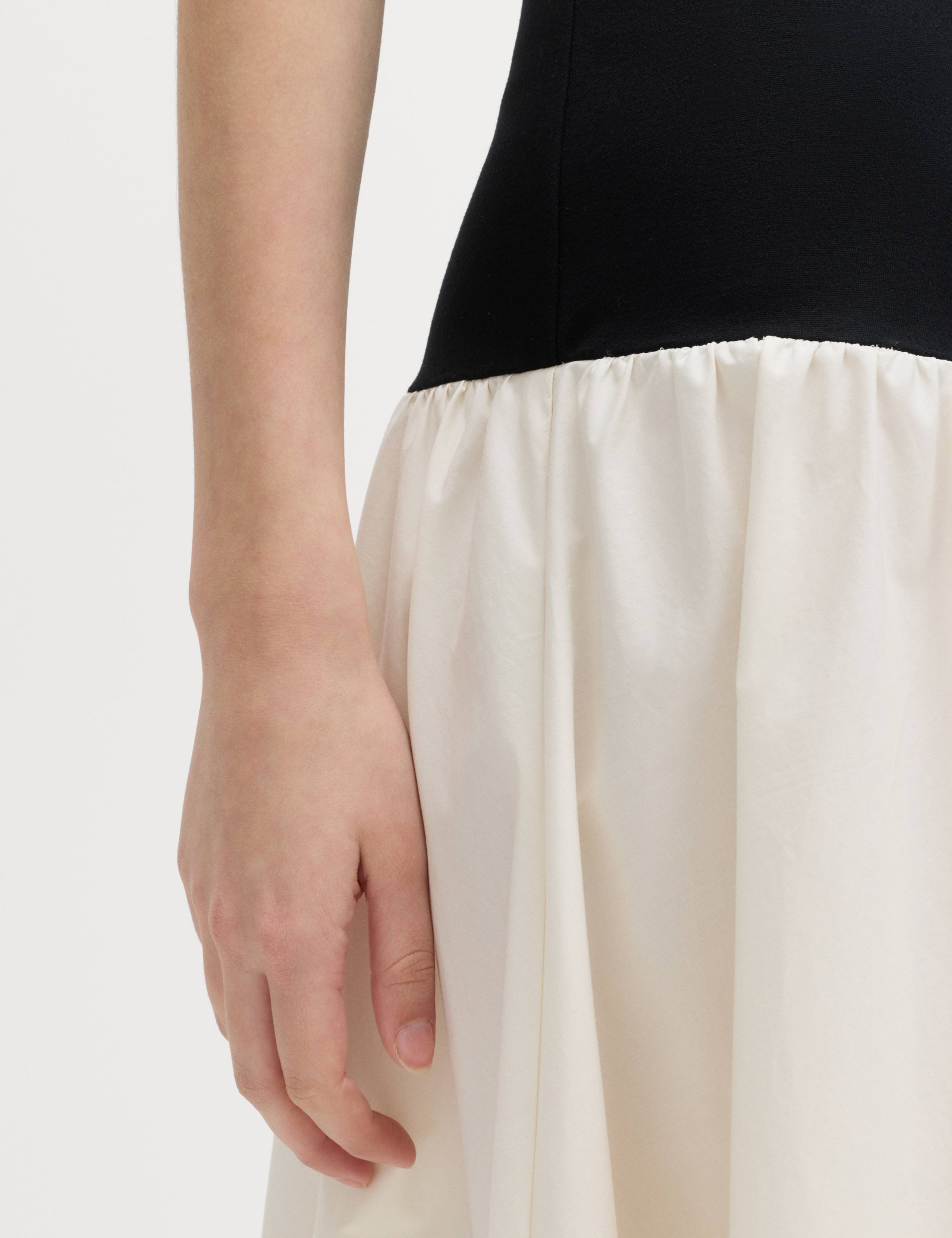 Cotton Blend Contrast Midi Drop Waist Dress 4 of 6