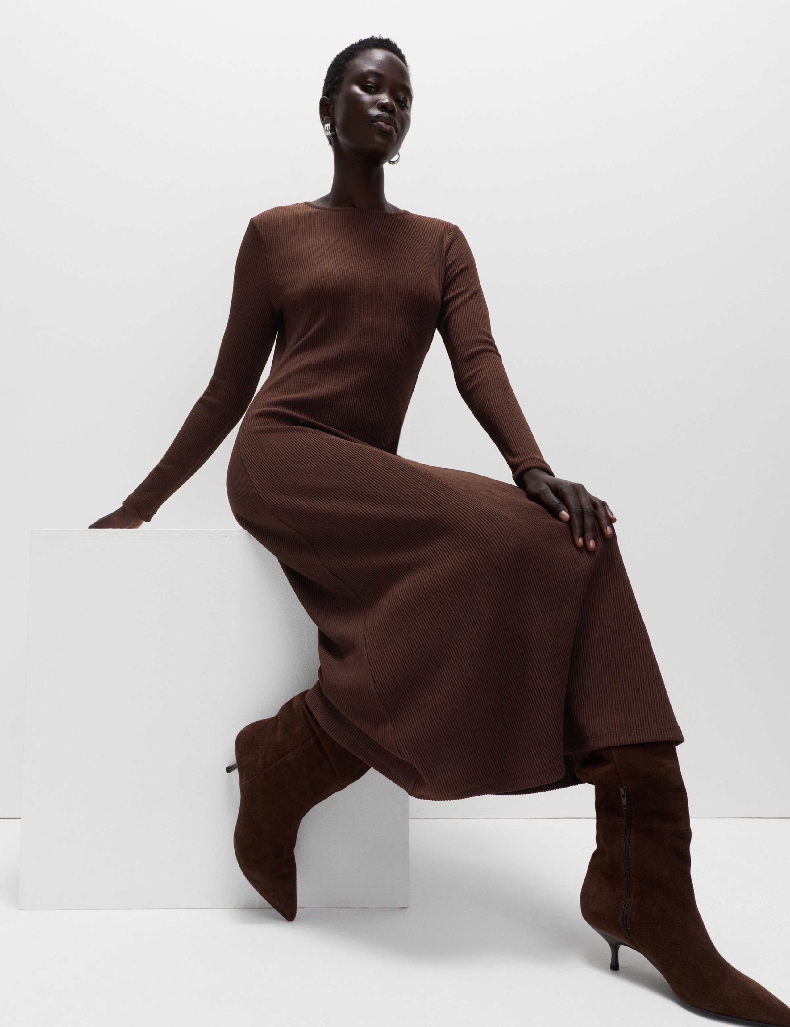 Jersey Plisse Midaxi Skater Dress 3 of 6