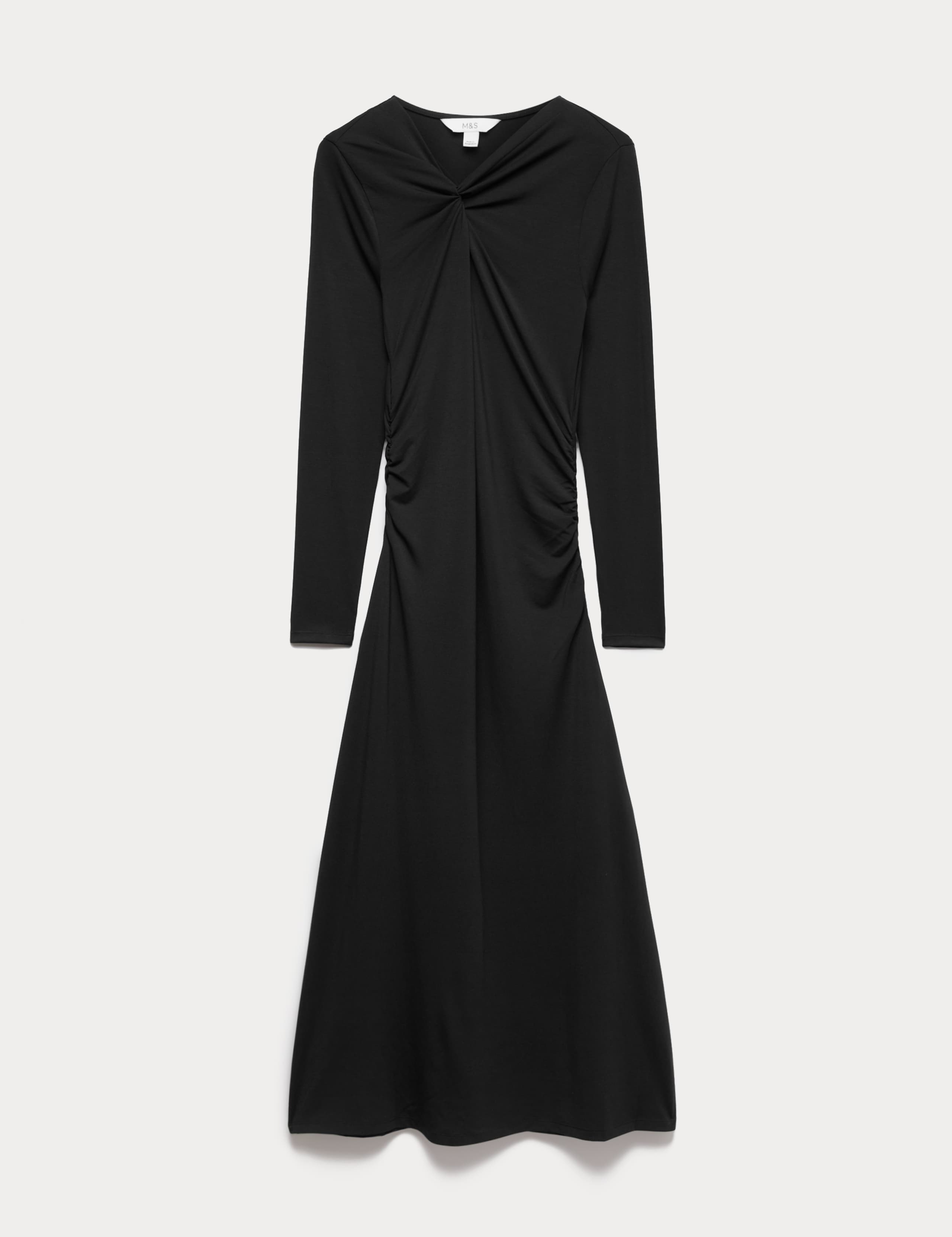 Knot Detail Jersey Ruched Bodycon Dress 2 of 6