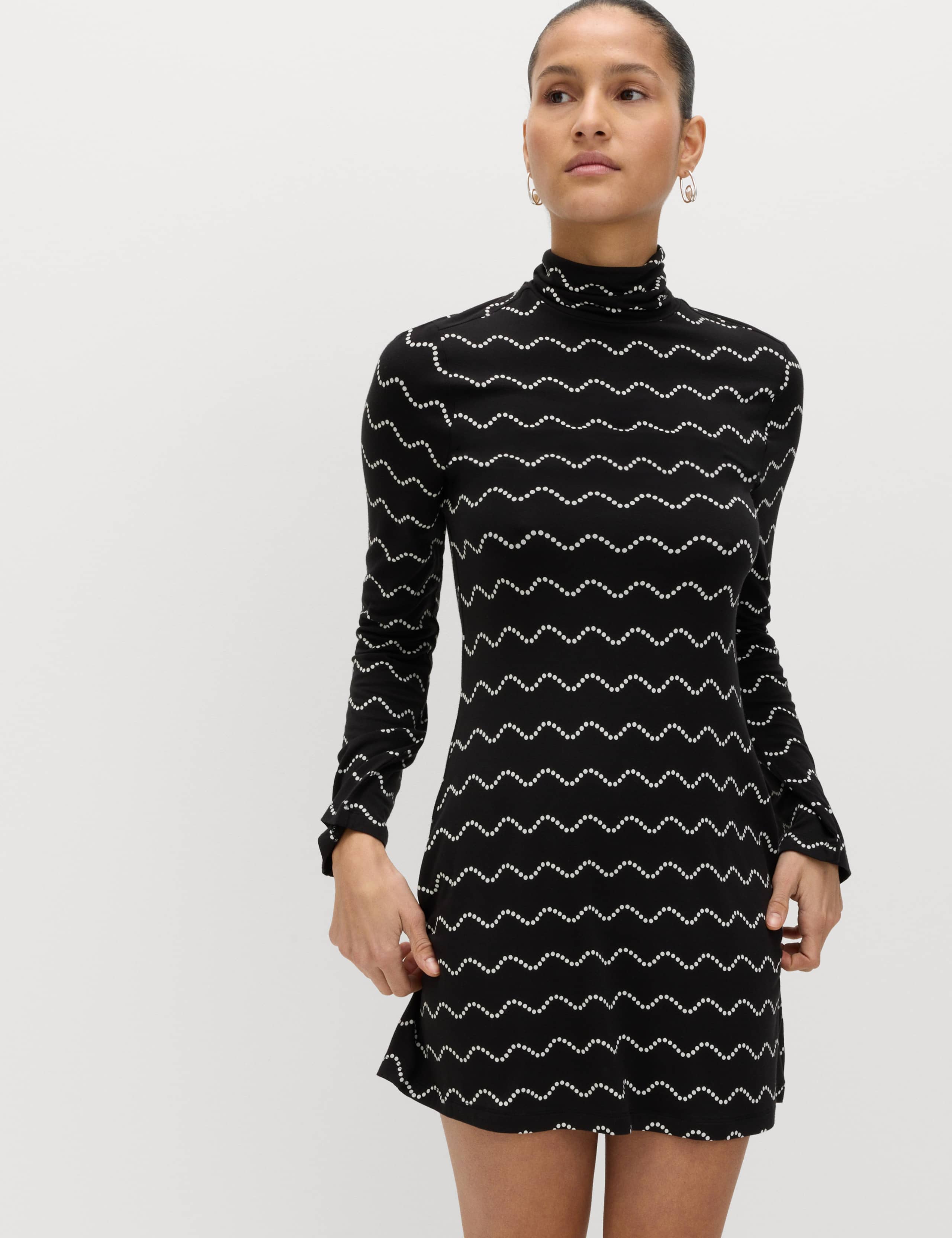 Jersey Printed High Neck Mini Skater Dress 4 of 6