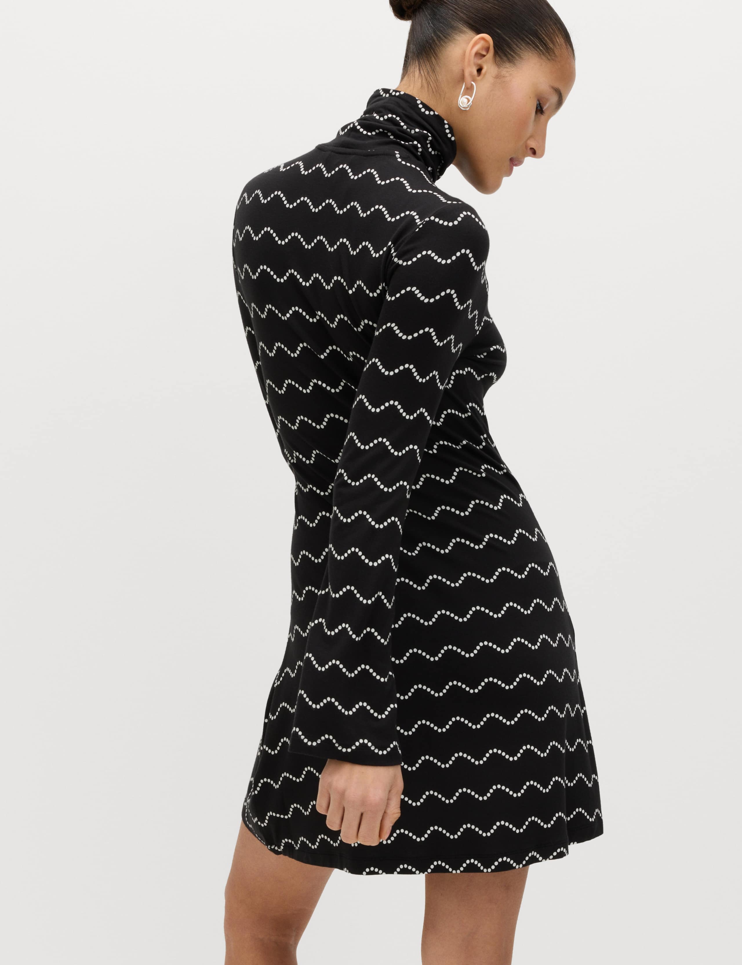 Jersey Printed High Neck Mini Skater Dress 6 of 6