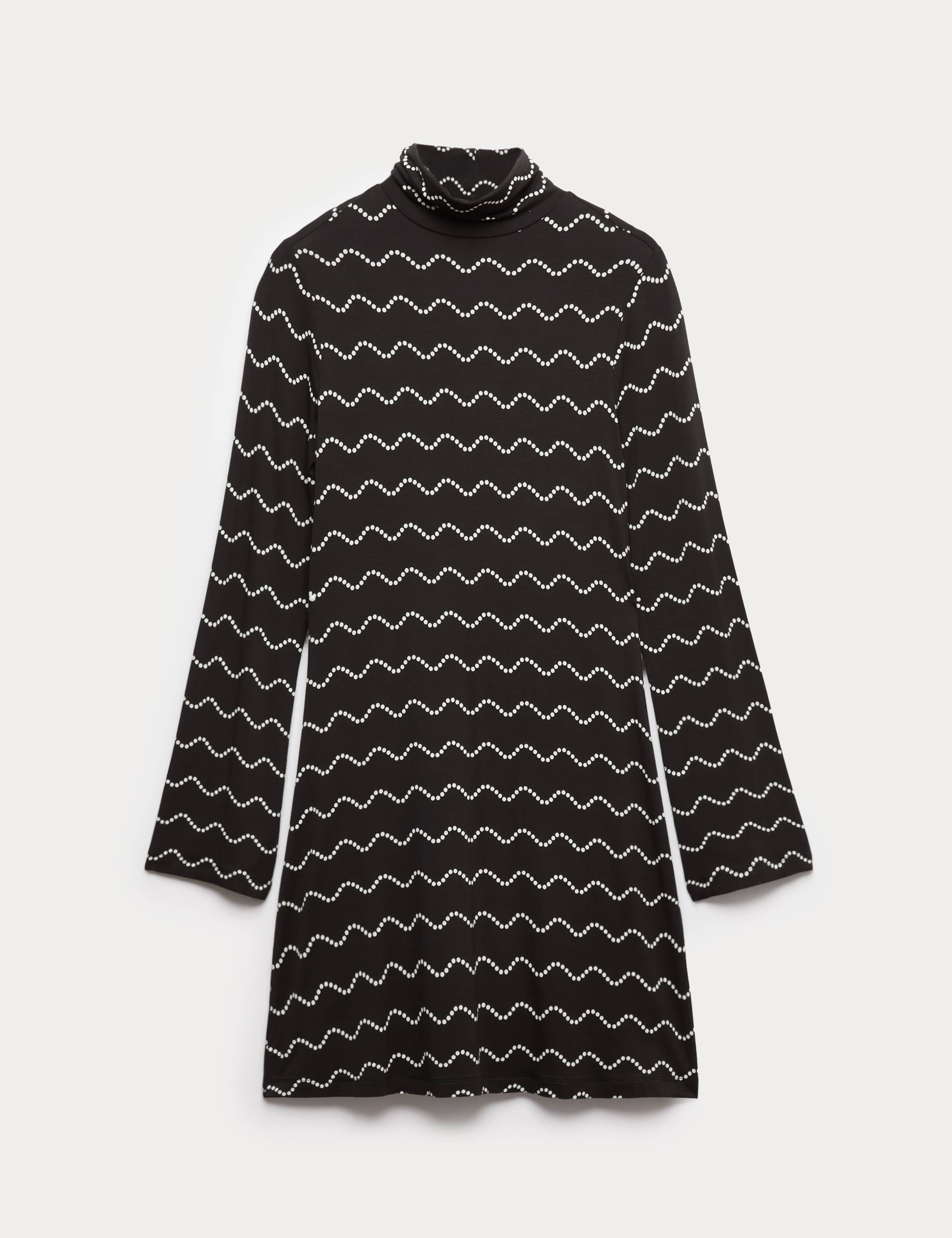 Jersey Printed High Neck Mini Skater Dress 1 of 1