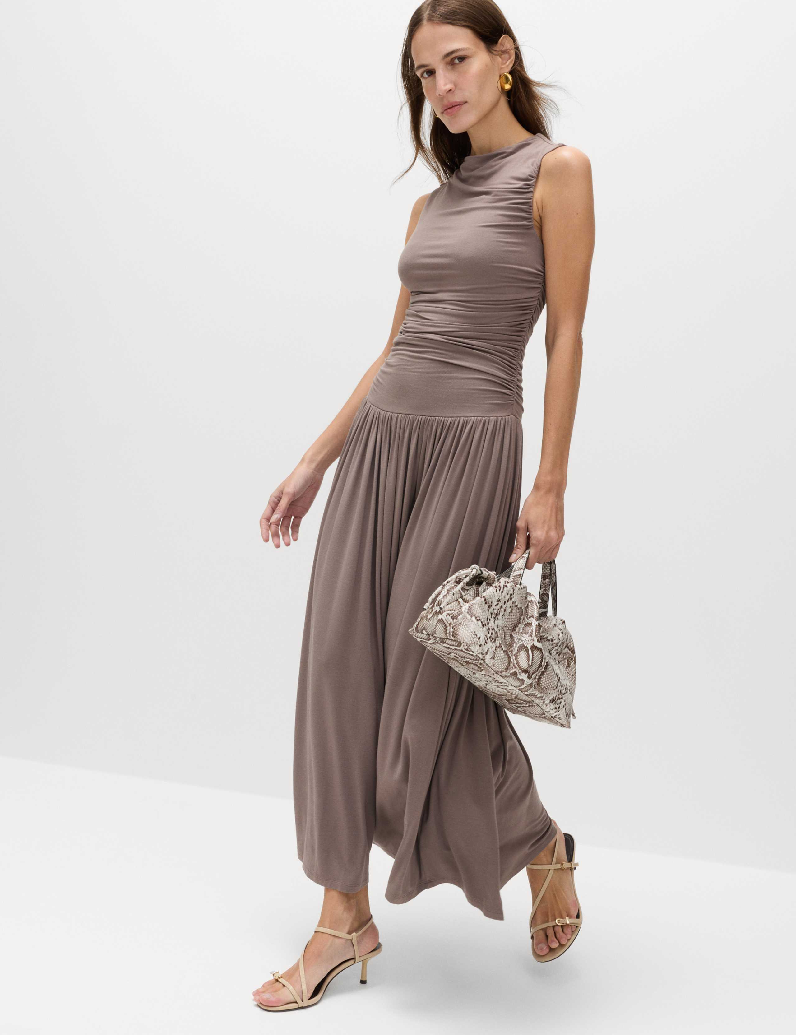 Jersey Sleeveless Draped Midaxi Dress 1 of 4