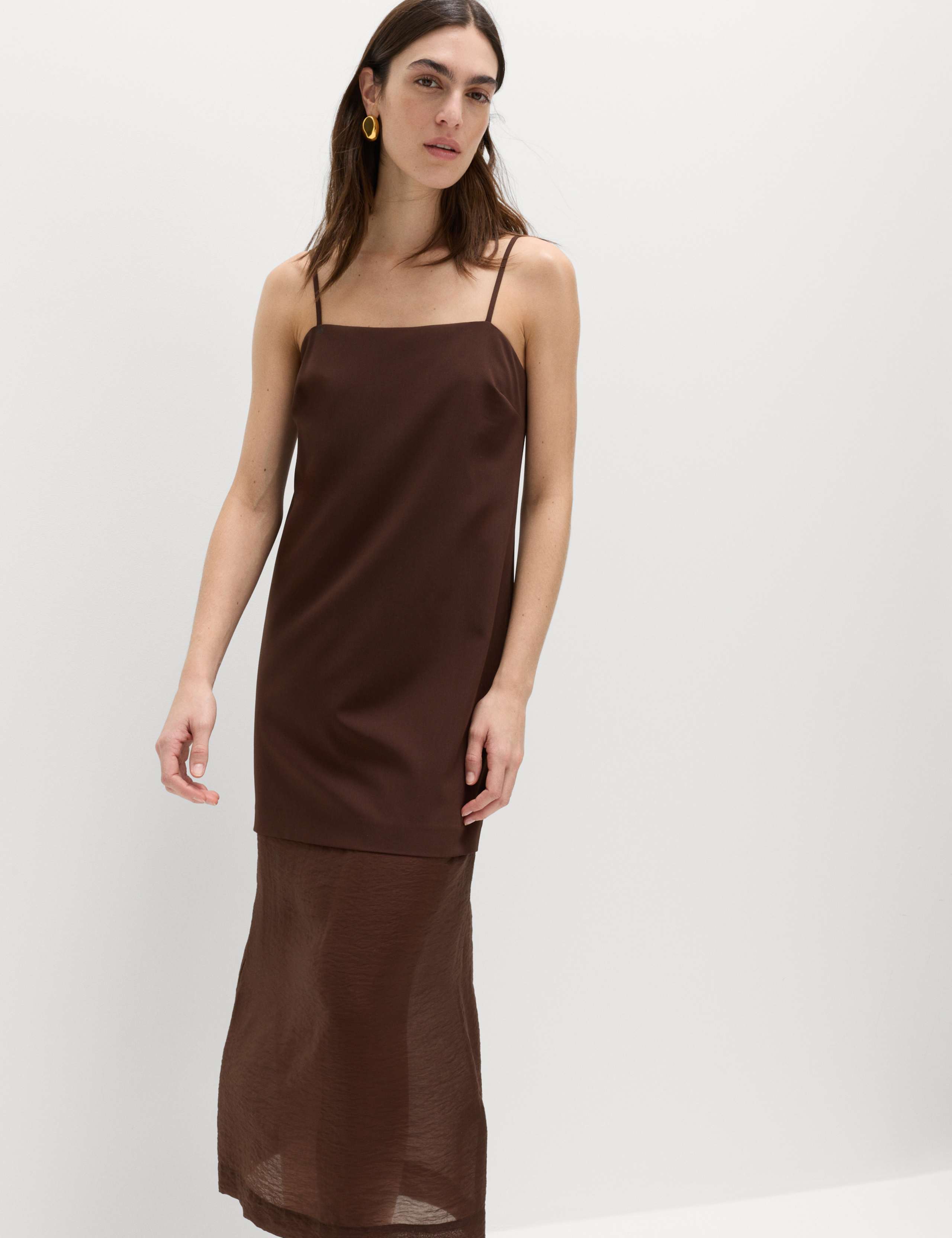 Strappy Midi Drop Waist Column Dress 1 of 7