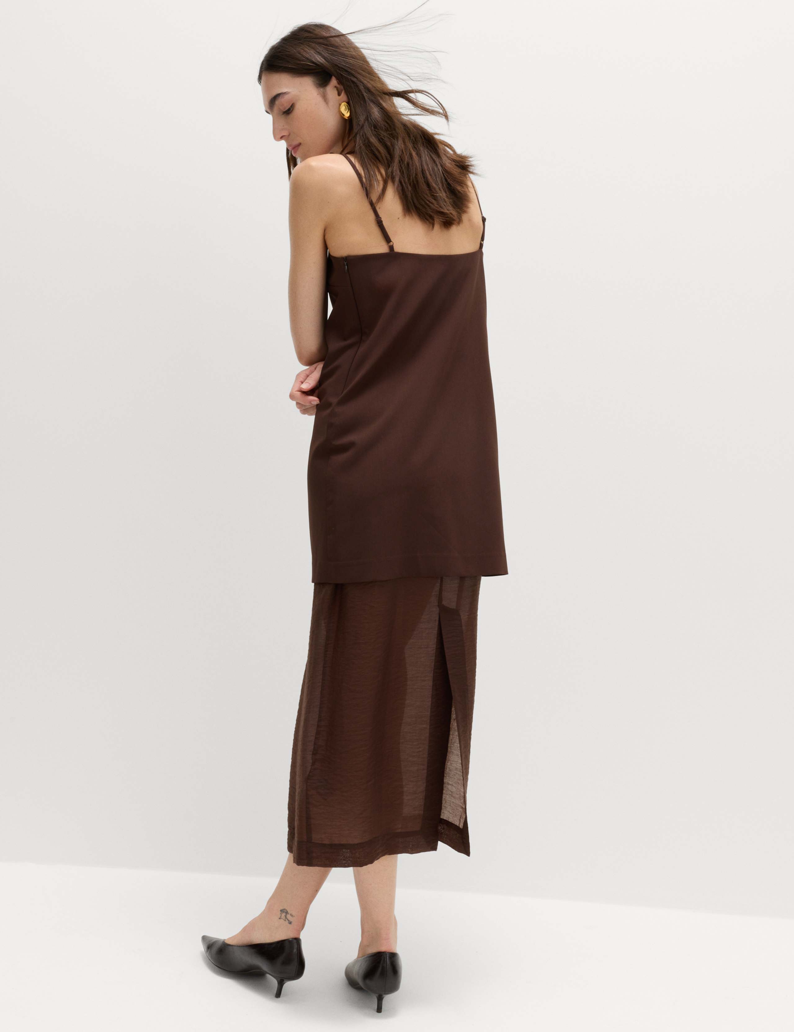 Strappy Midi Drop Waist Column Dress 4 of 7
