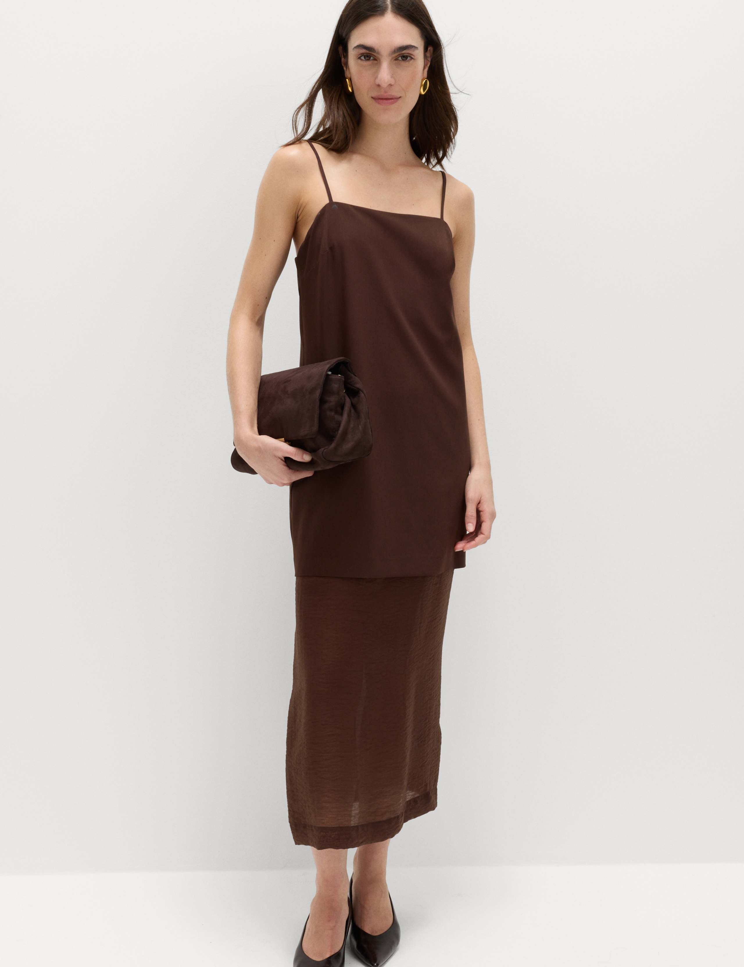Strappy Midi Drop Waist Column Dress 7 of 7