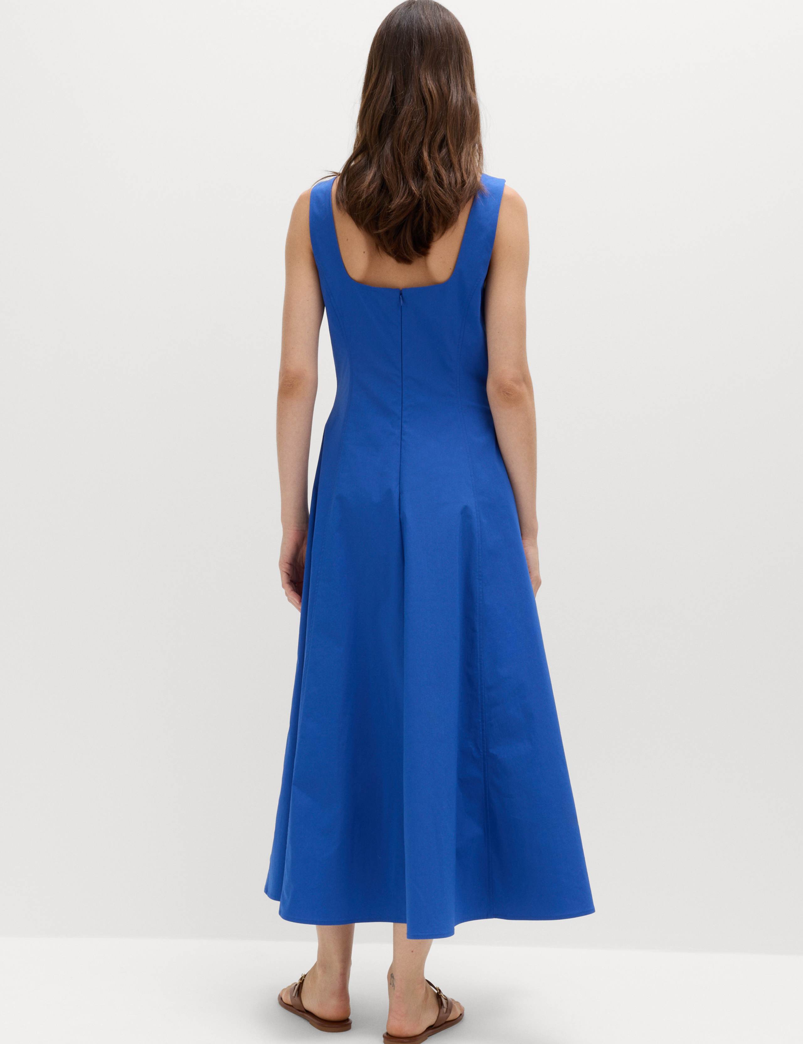 Cotton Rich Panel Midi Waisted Skater Dress 6 of 6