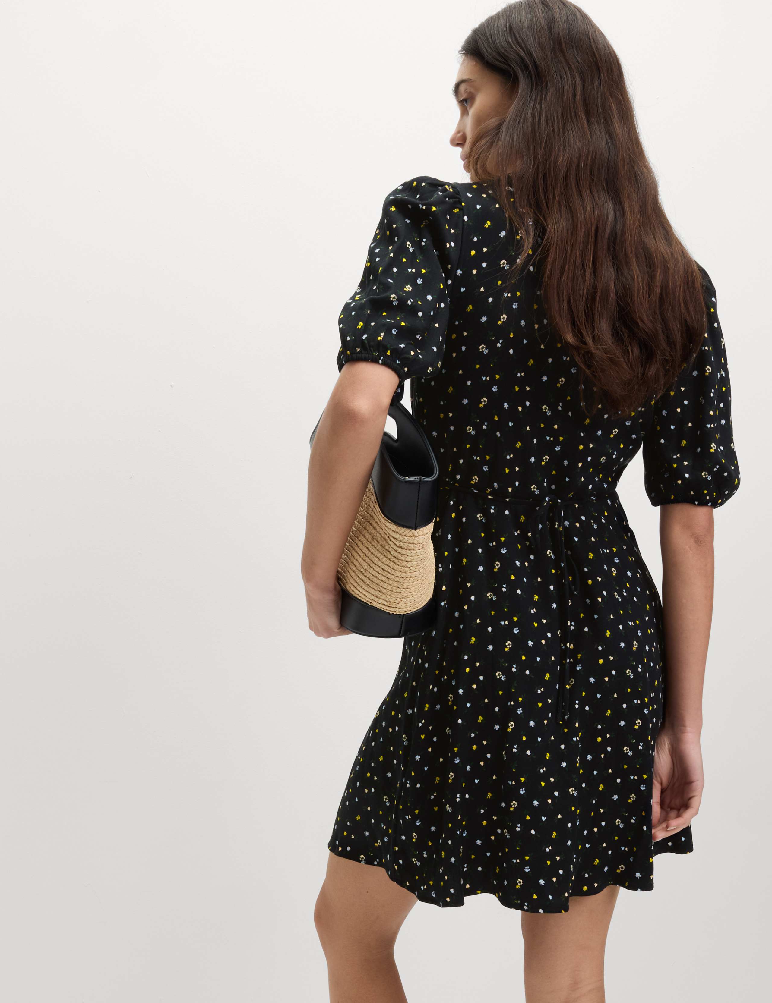 Ditsy Floral V-Neck Mini Tea Dress 5 of 5