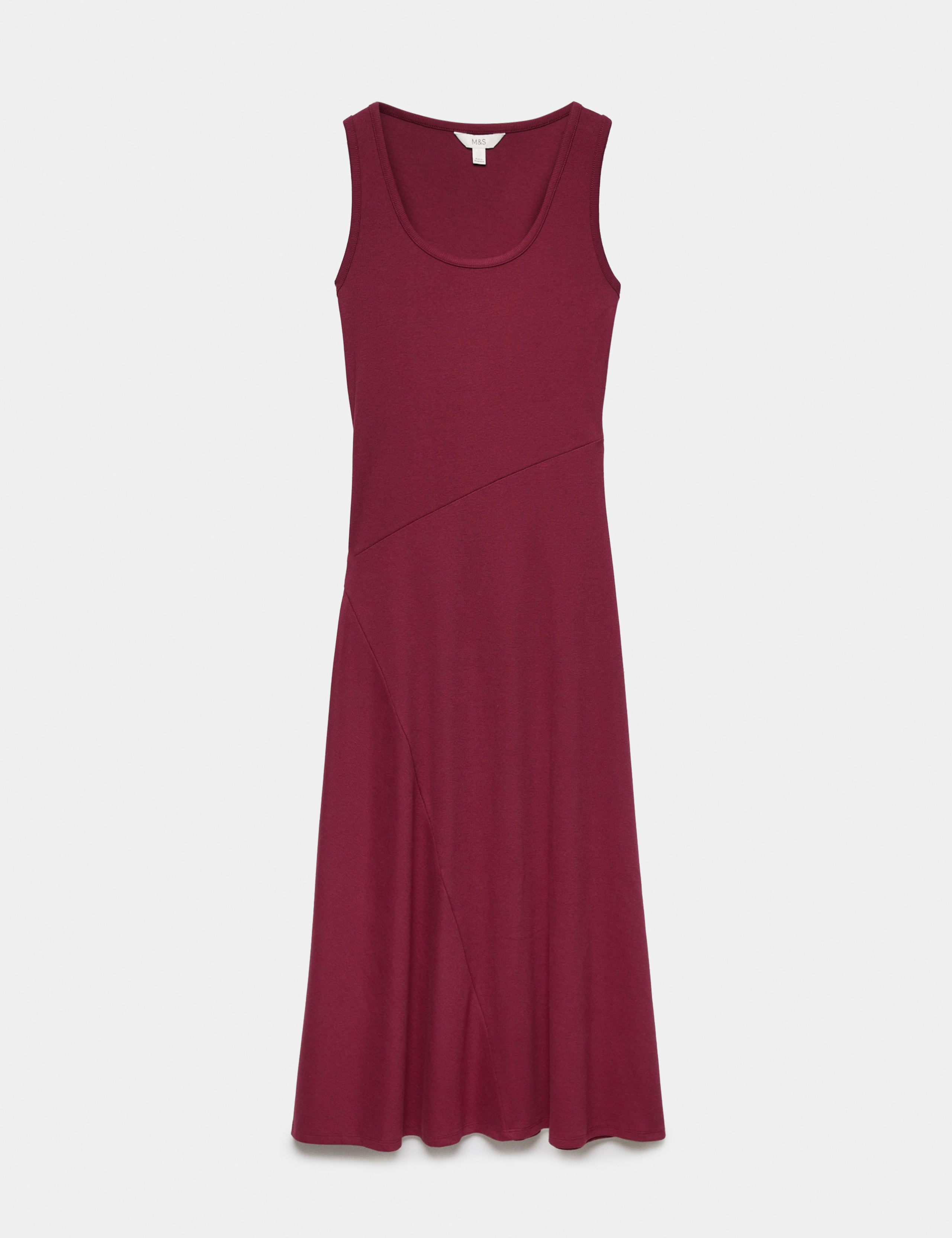 Cotton Rich Ribbed Midi Column Dress 2 of 7