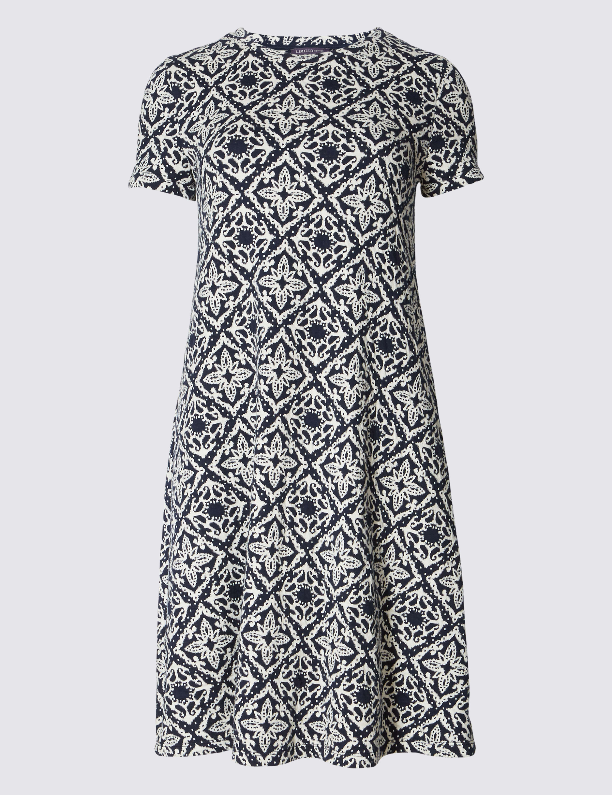 Printed Fit & Flare Swing Dress 2 of 4