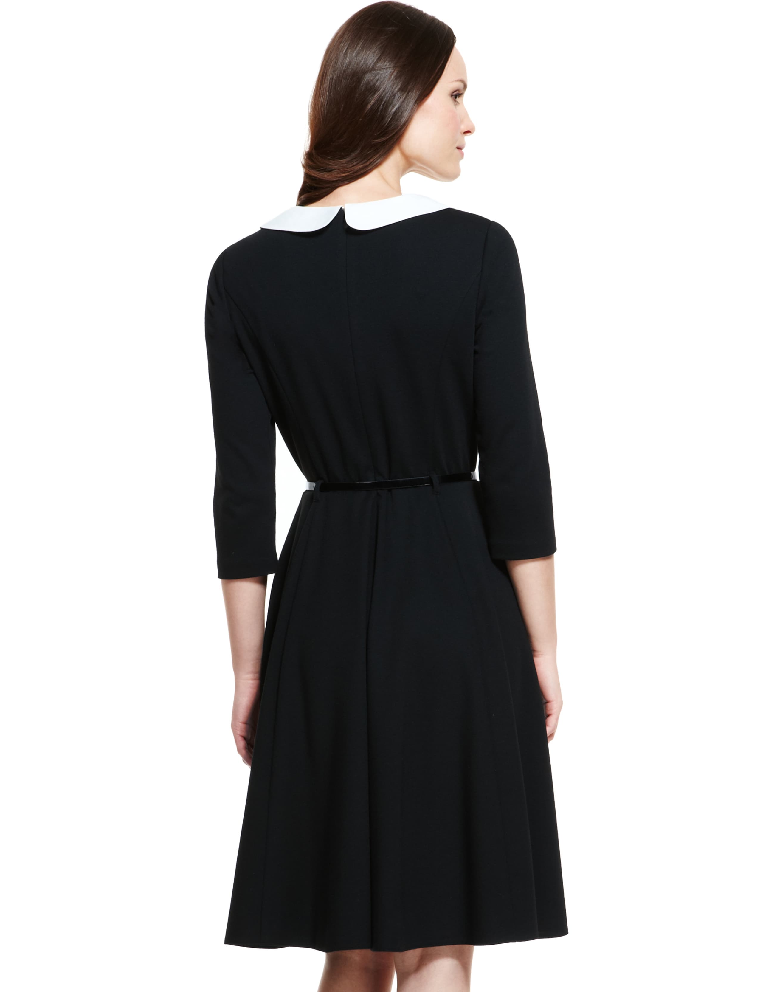 Detachable Peter Pan Collar Skater Dress with Belt 5 of 7