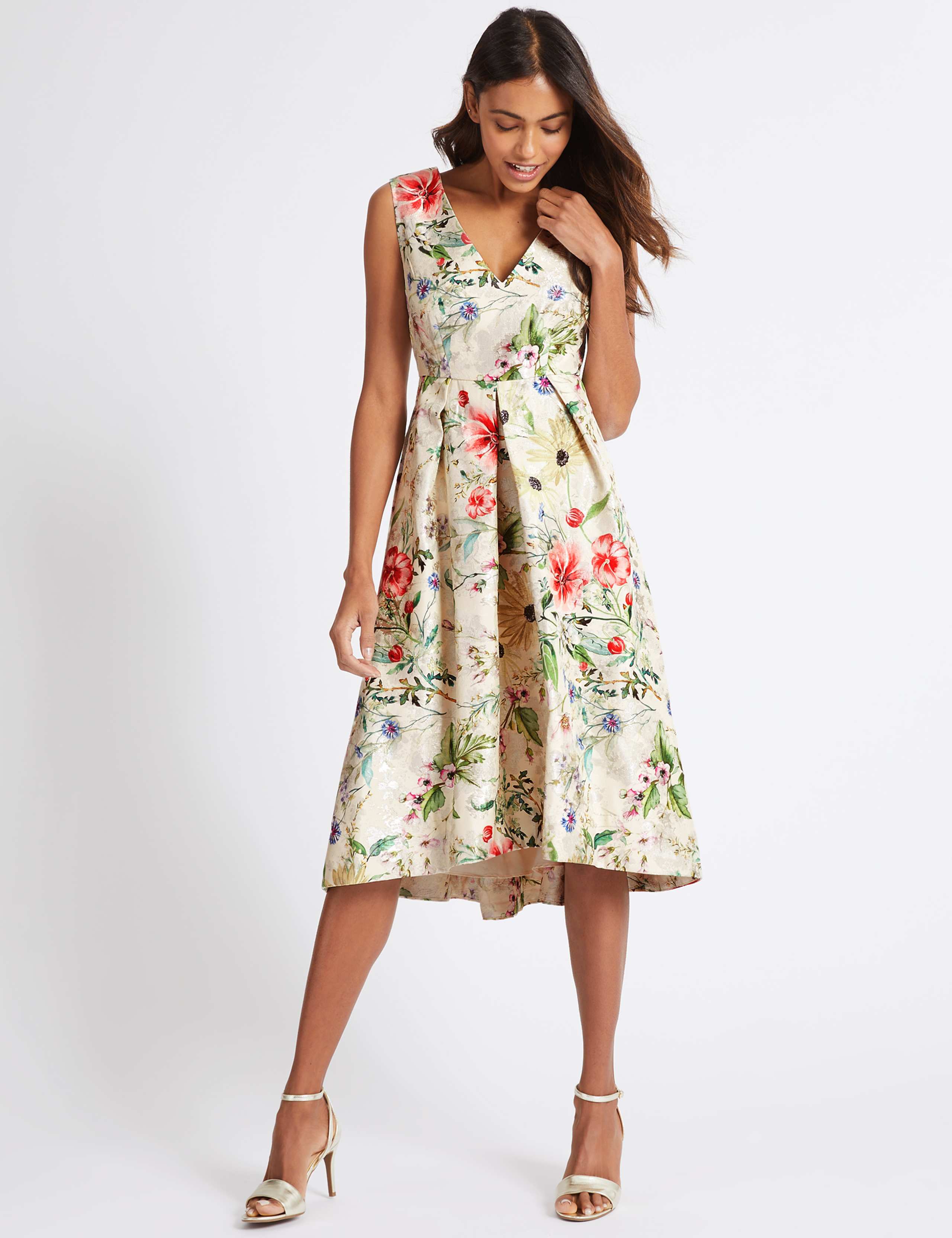 Floral Print Jacquard Prom Dress 1 of 6