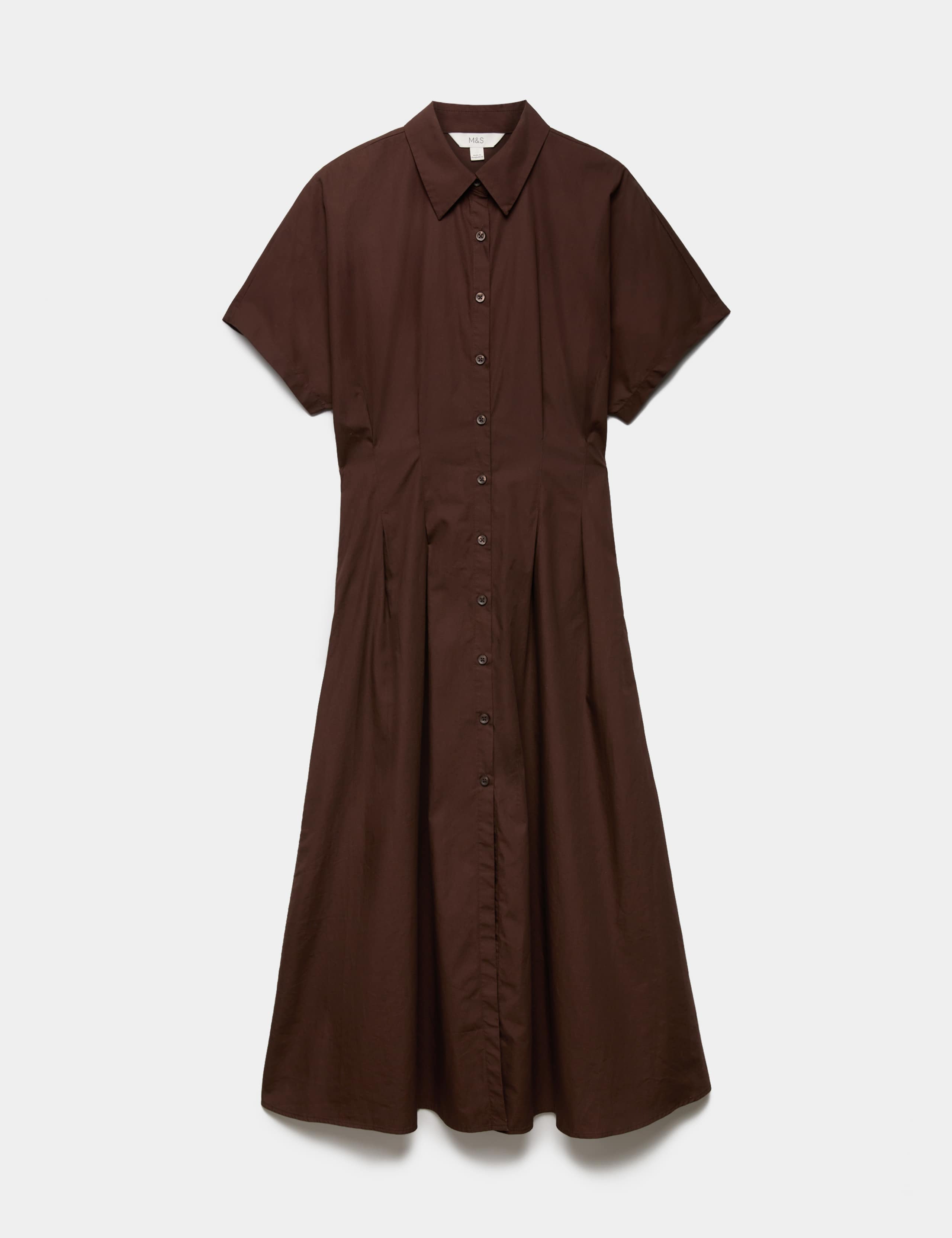 Pure Cotton Pintuck Midi Shirt Dress 1 of 1