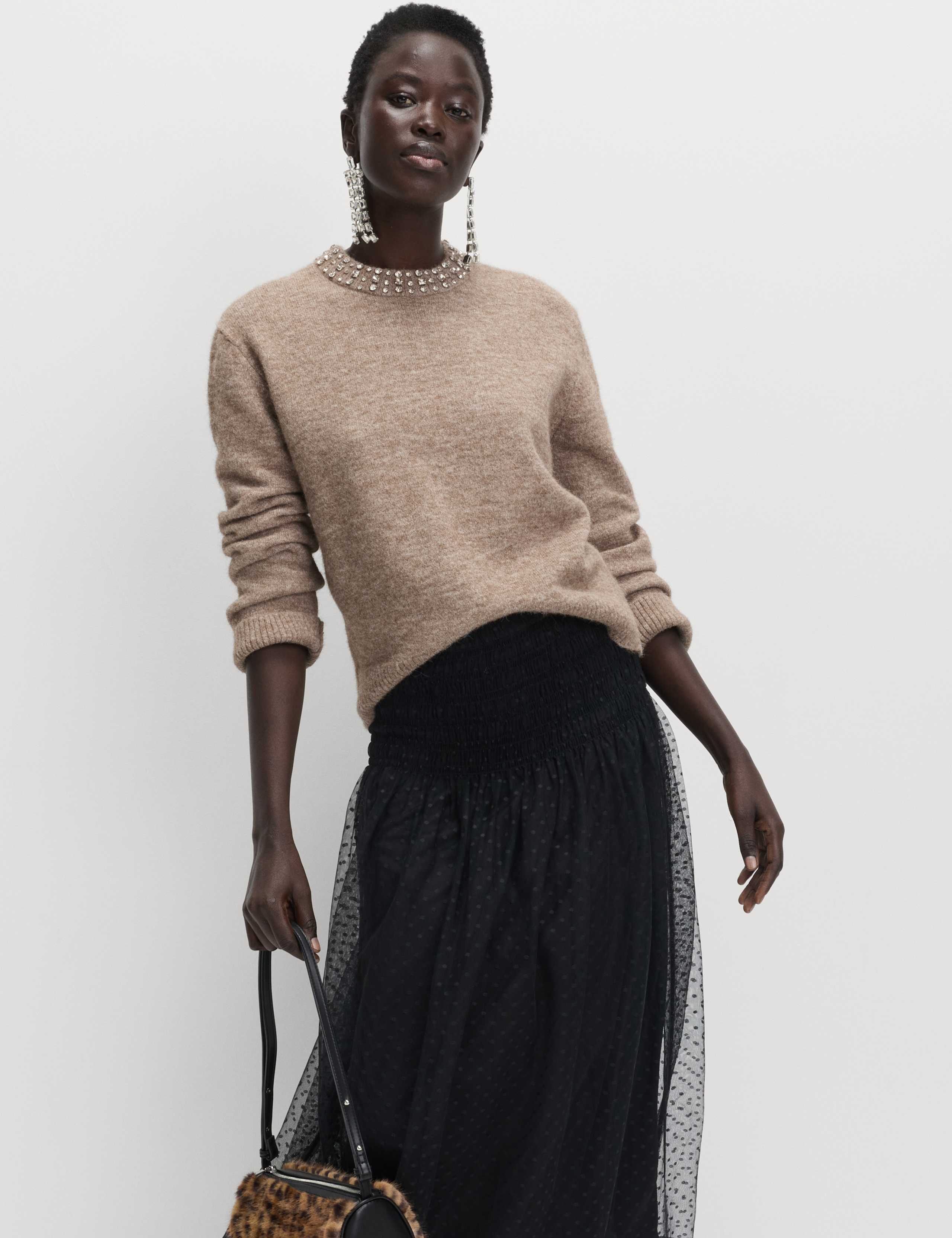 Lace Shirred Midaxi A-Line Skirt 4 of 5