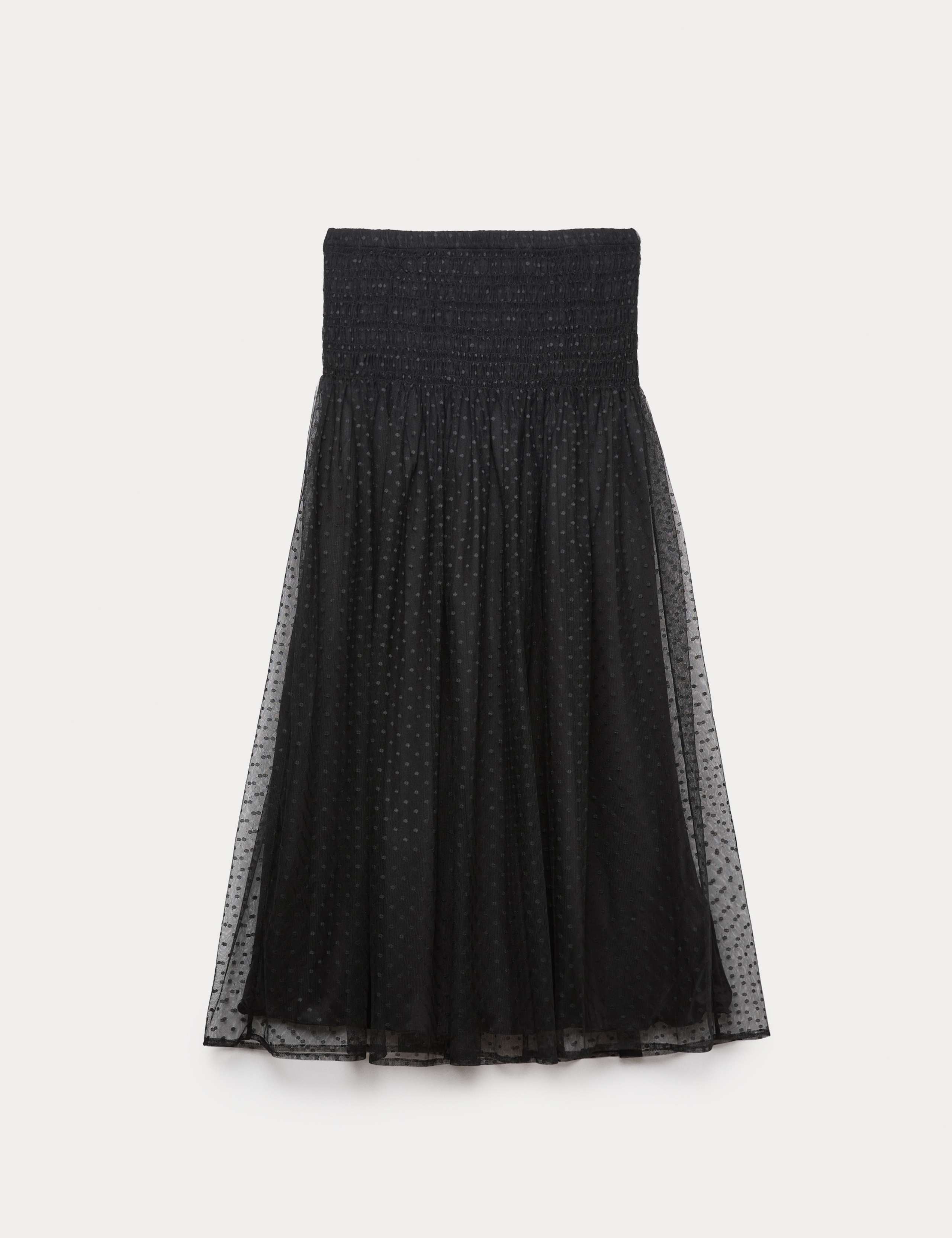 Lace Shirred Midaxi A-Line Skirt 2 of 5