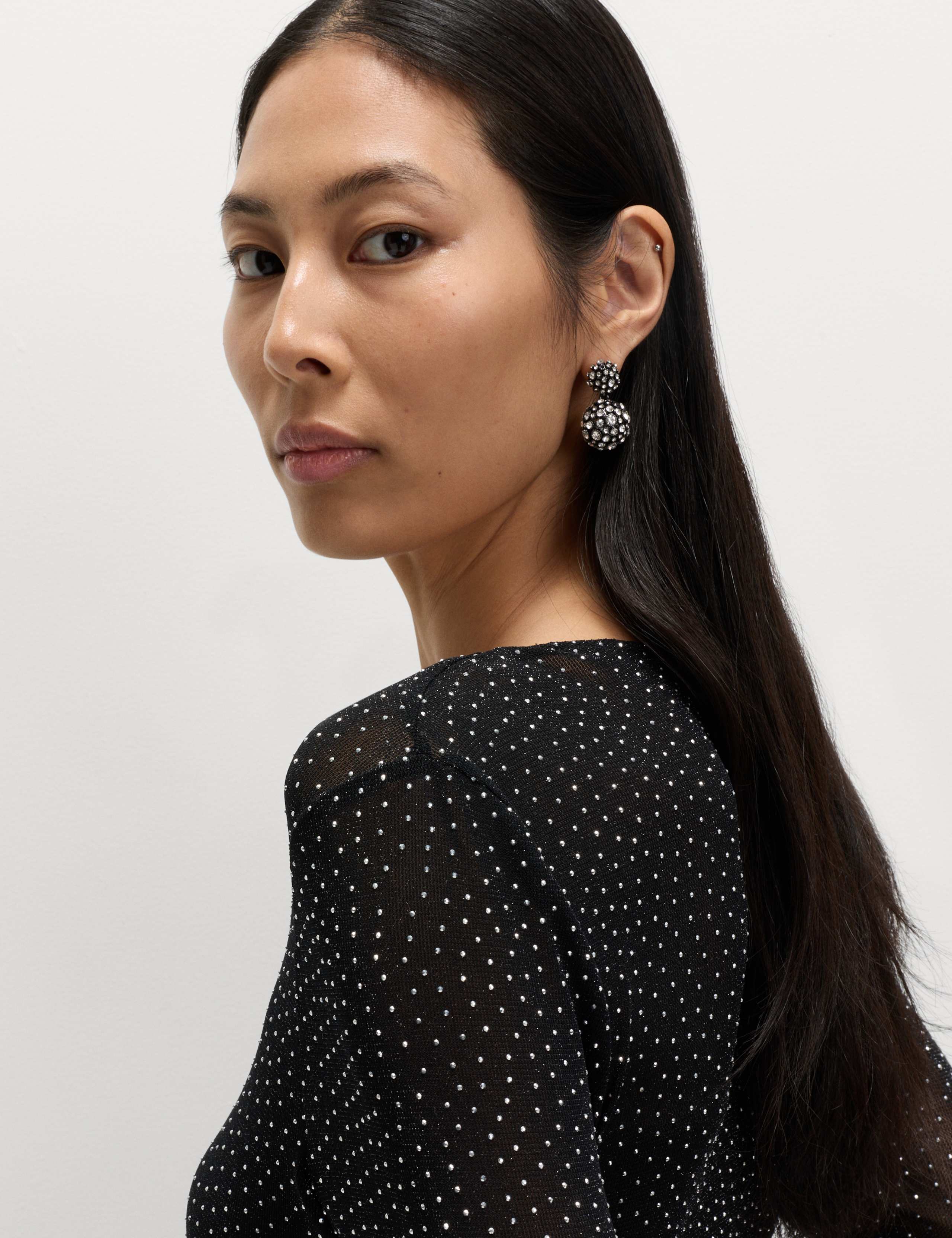 Mesh Jersey Sequin Column Dress 5 of 7