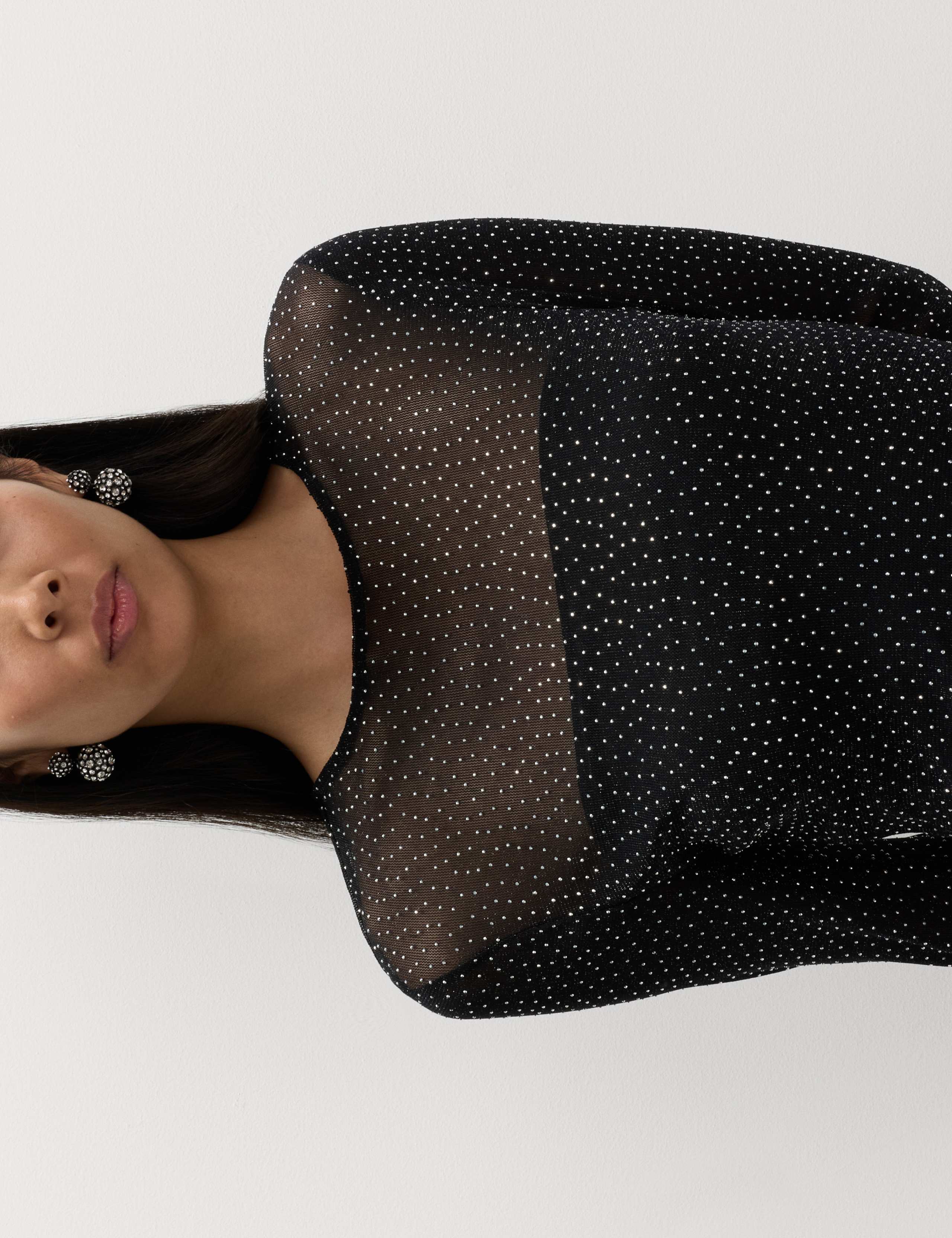 Mesh Jersey Sequin Column Dress 7 of 7