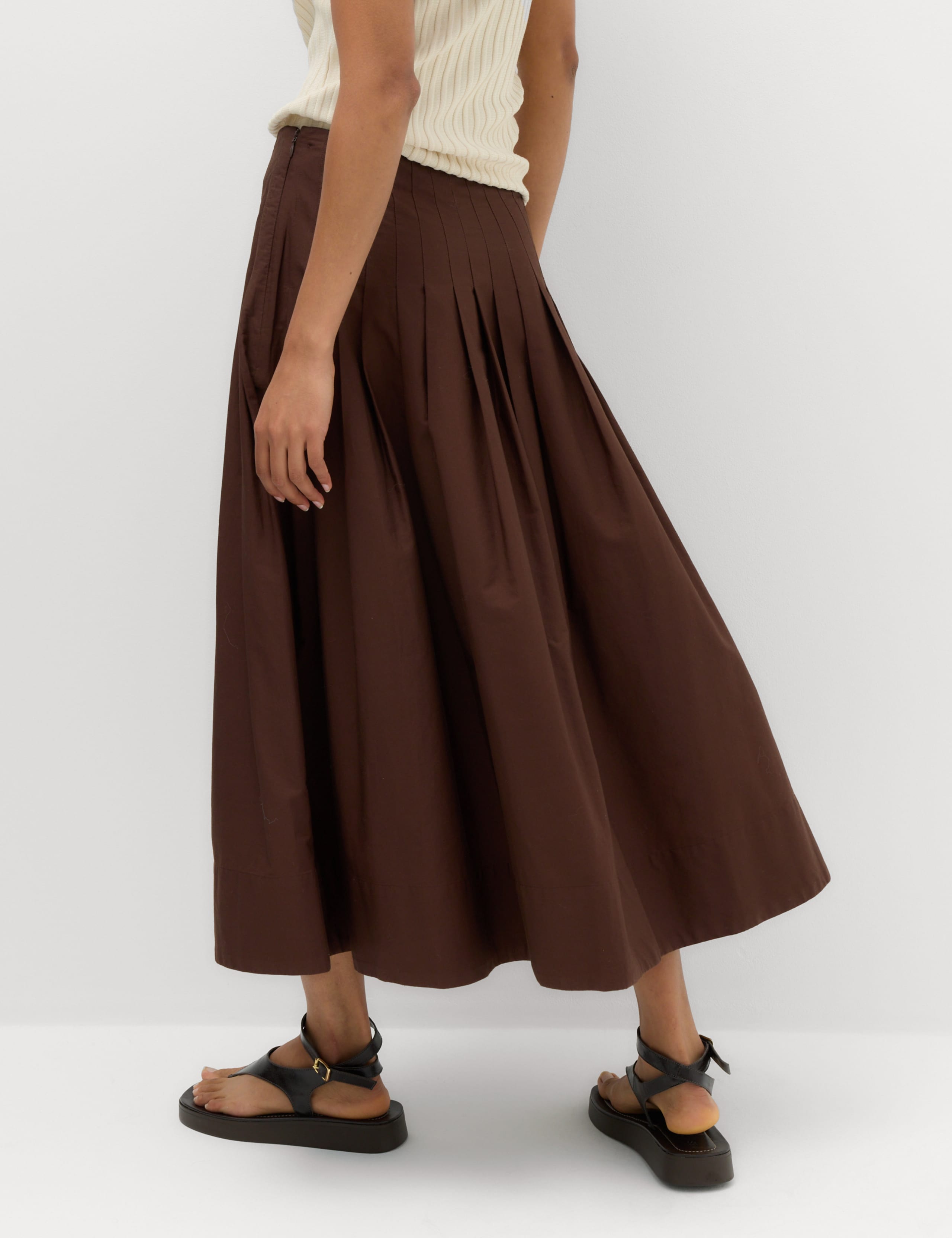 Pure Cotton Pintuck Midi Skirt 5 of 6