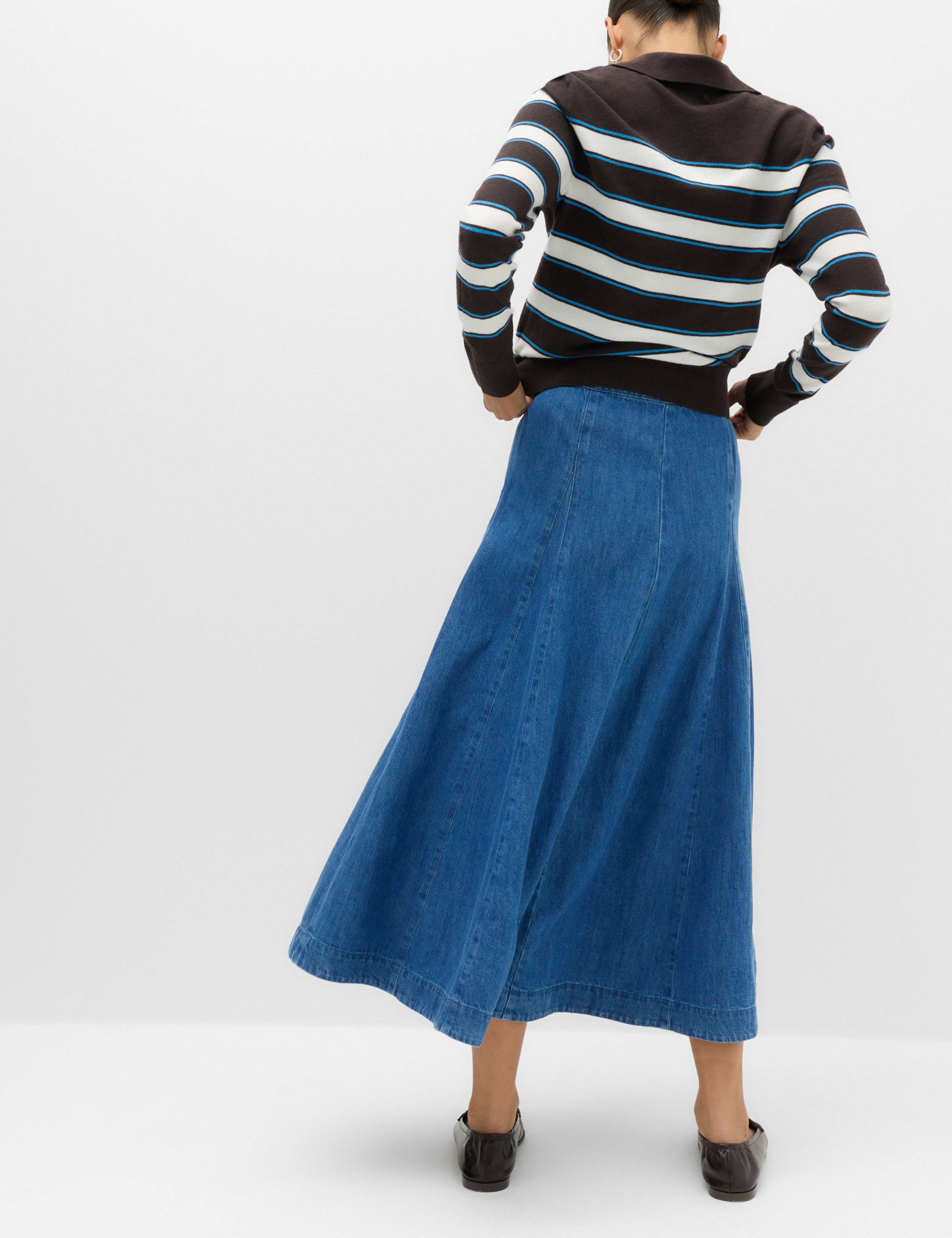 Denim Midi Skirt 4 of 6