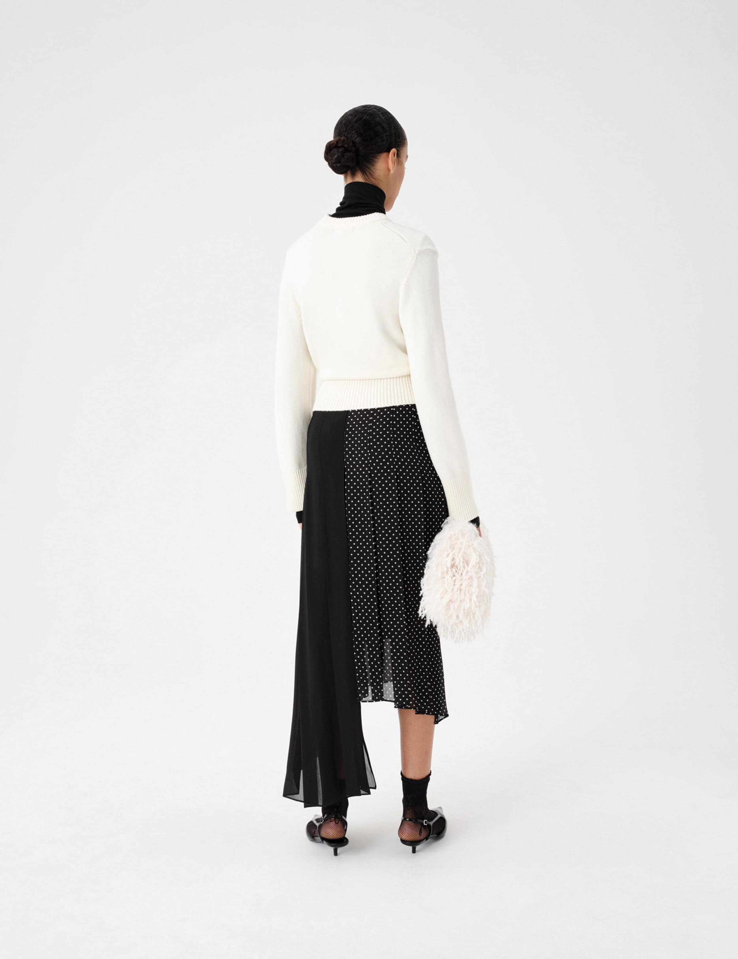 Polka Dot Pleated Asymmetric Skirt 5 of 5