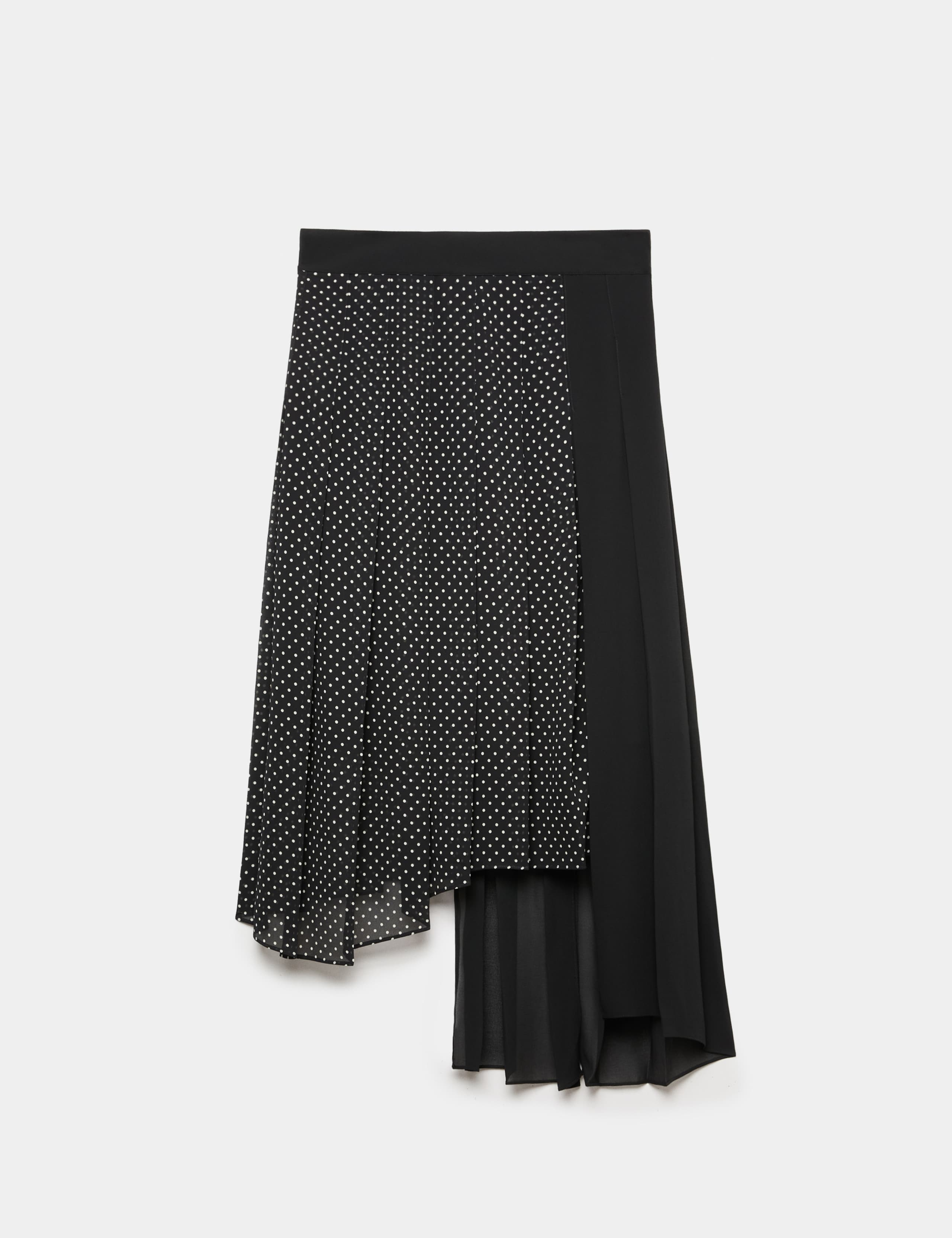 Polka Dot Pleated Asymmetric Skirt 2 of 5