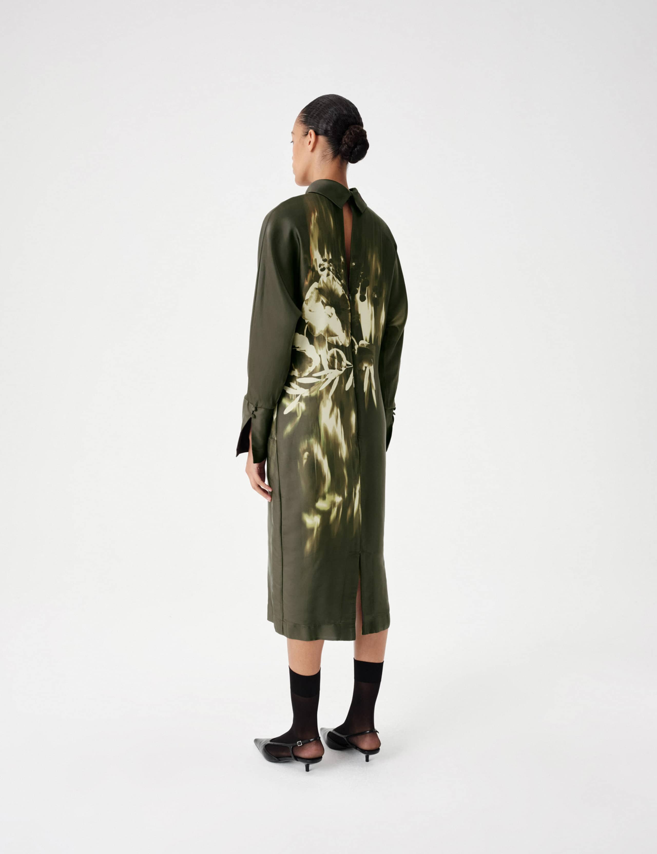 Floral Funnel Neck Midi Column Dress 8 of 8