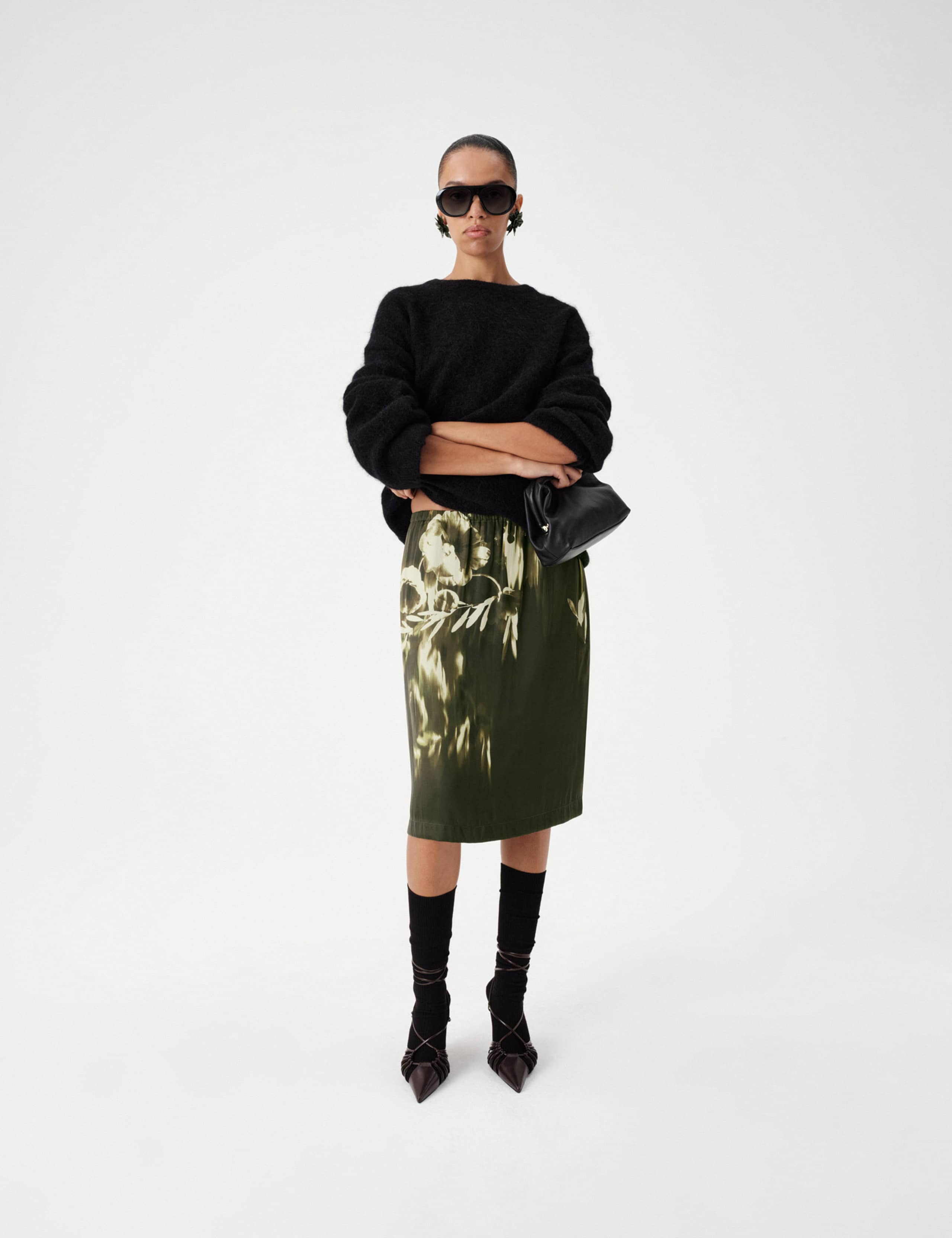 Floral Knee Length Slip Skirt 4 of 6