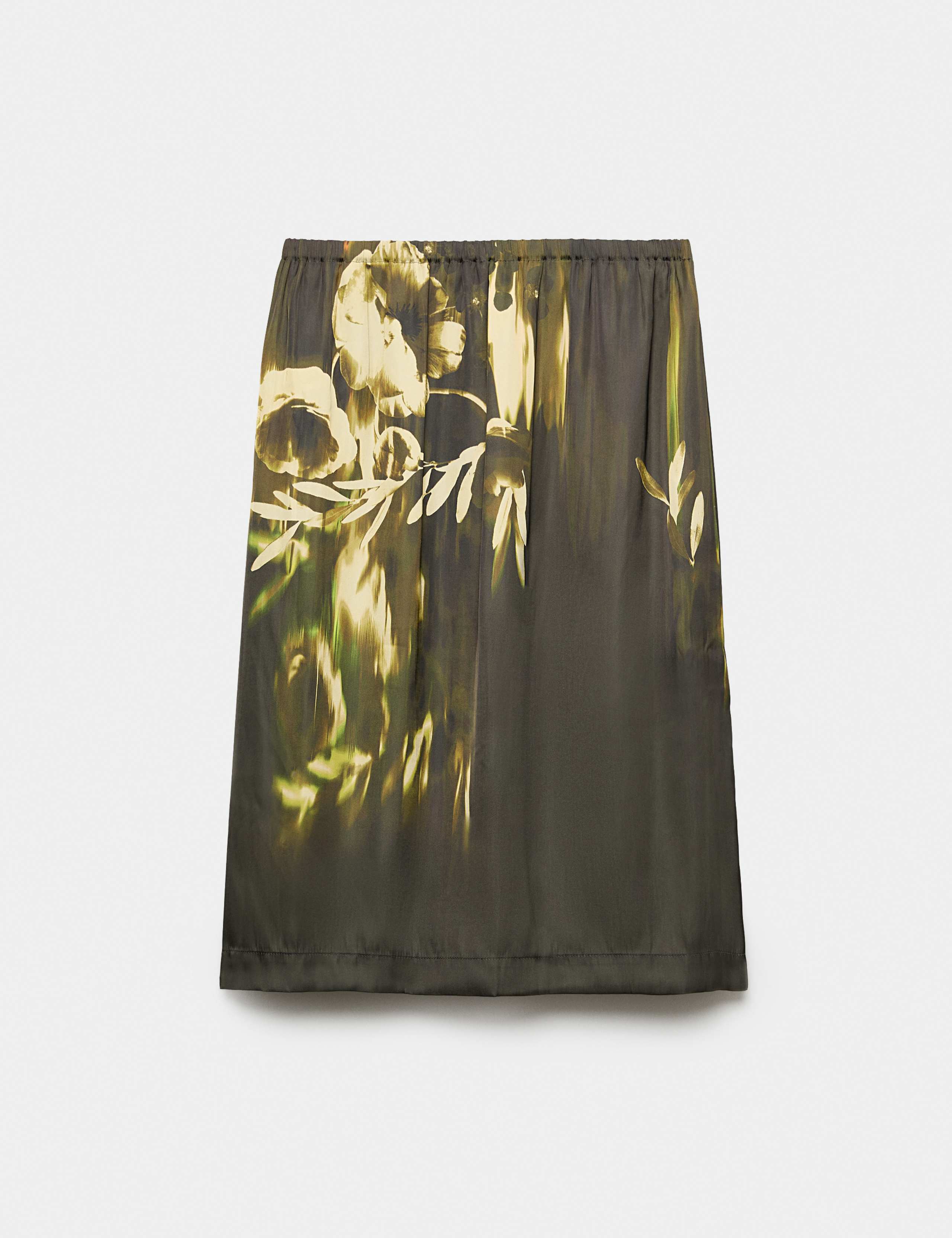 Satin Floral Knee Length Slip Skirt 2 of 6